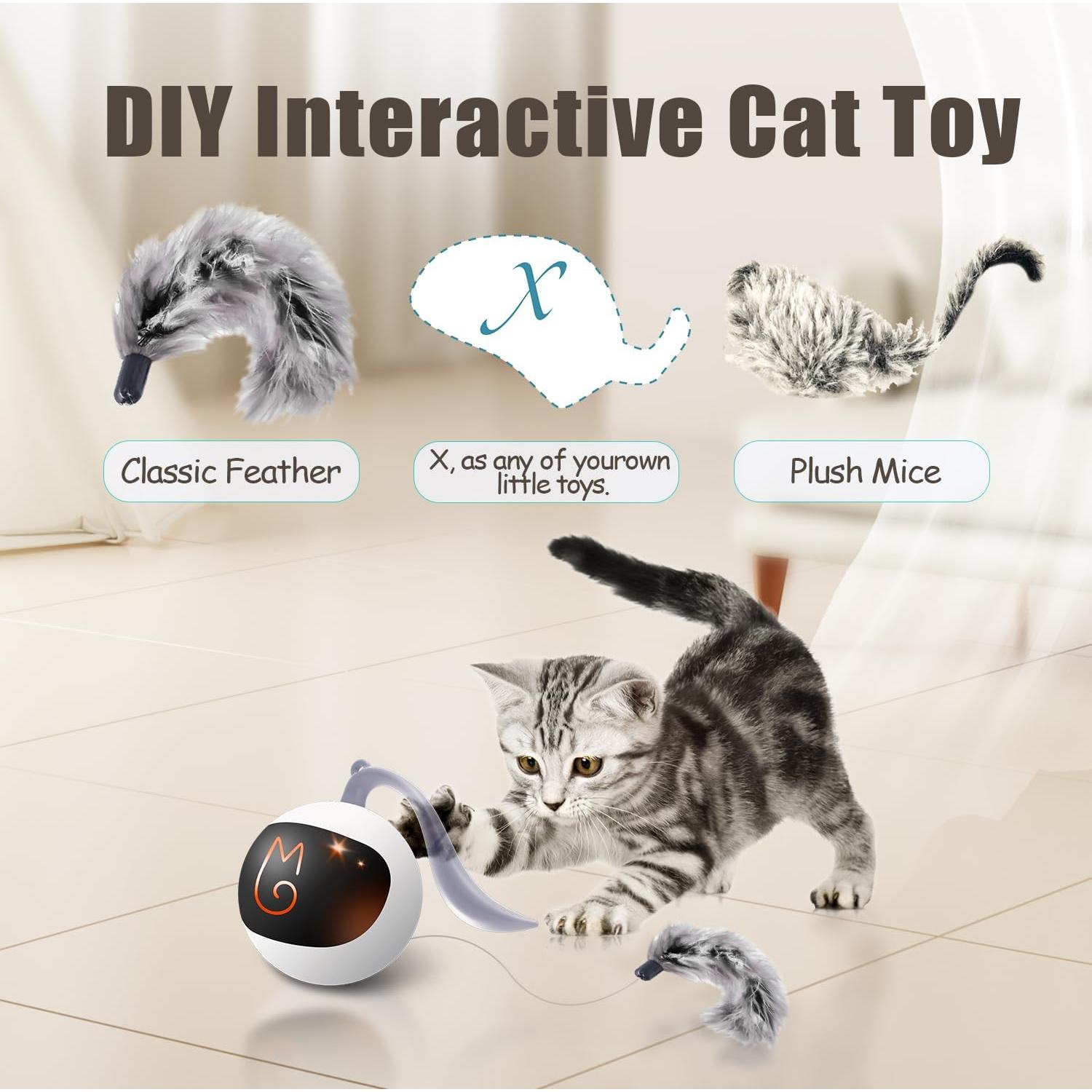 Juguete Interactivo para Gatos Migipaws Blanco, Bola Rodante