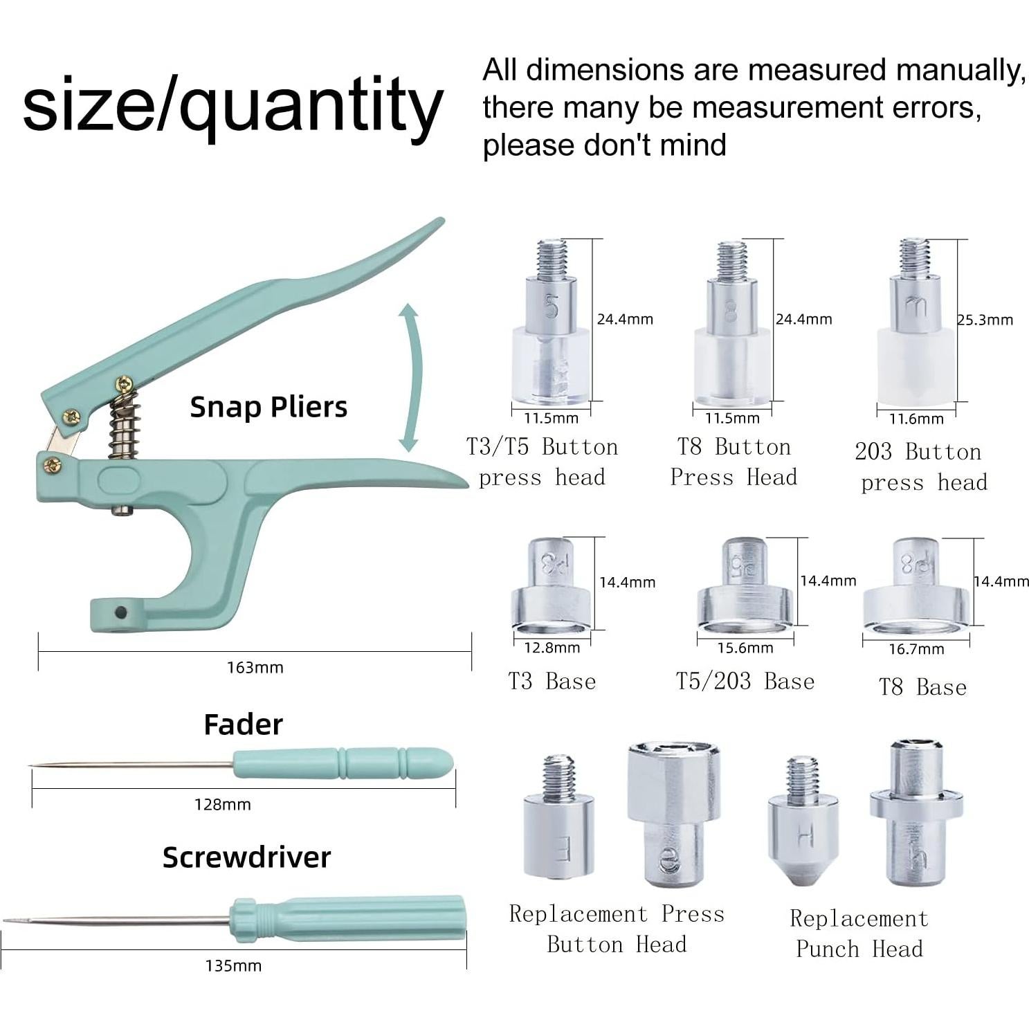 Juego de Botones LYNDA con Alicates - 300 Piezas Verde
