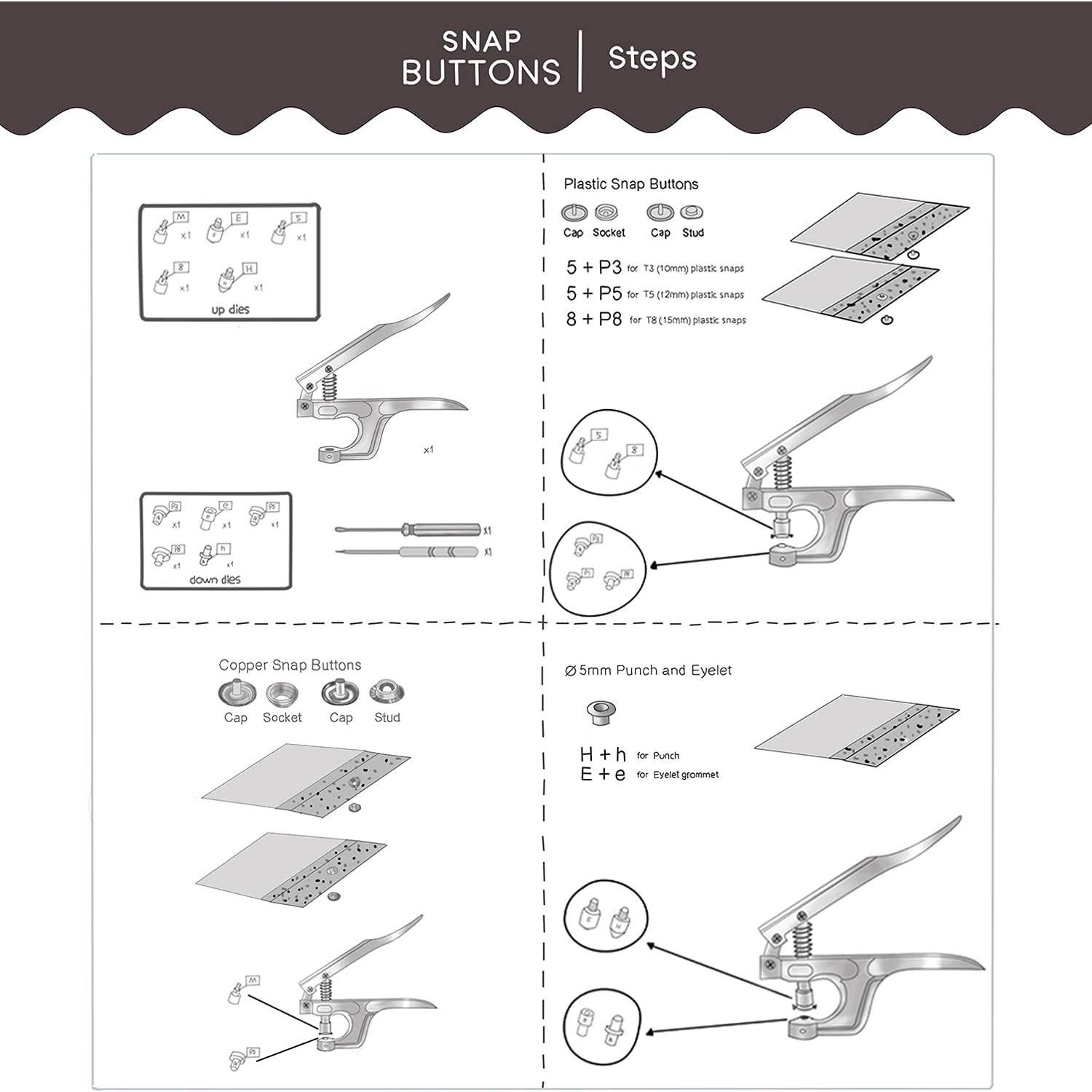 Juego de Botones LYNDA con Alicates - 300 Piezas Verde