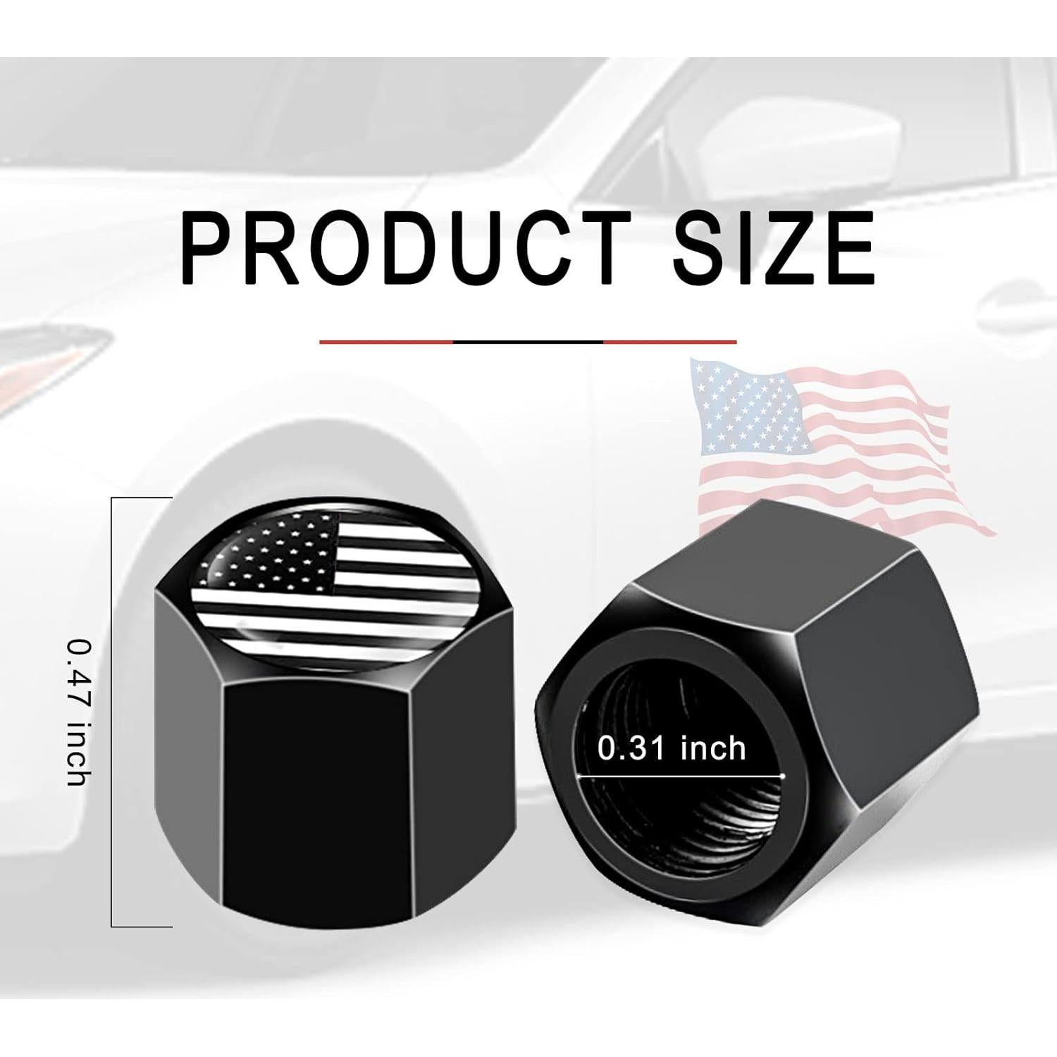 Tapas de Válvula de Neumático Ajxn 4 Pcs Bandera Americana