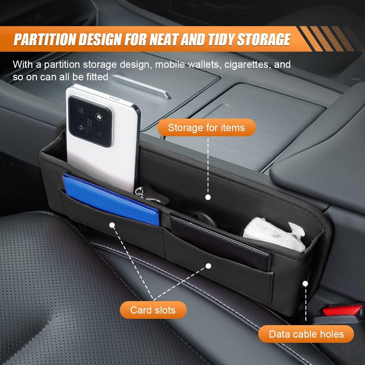 Organizador de Espacio entre Asientos de Coche LAINLOY Negro