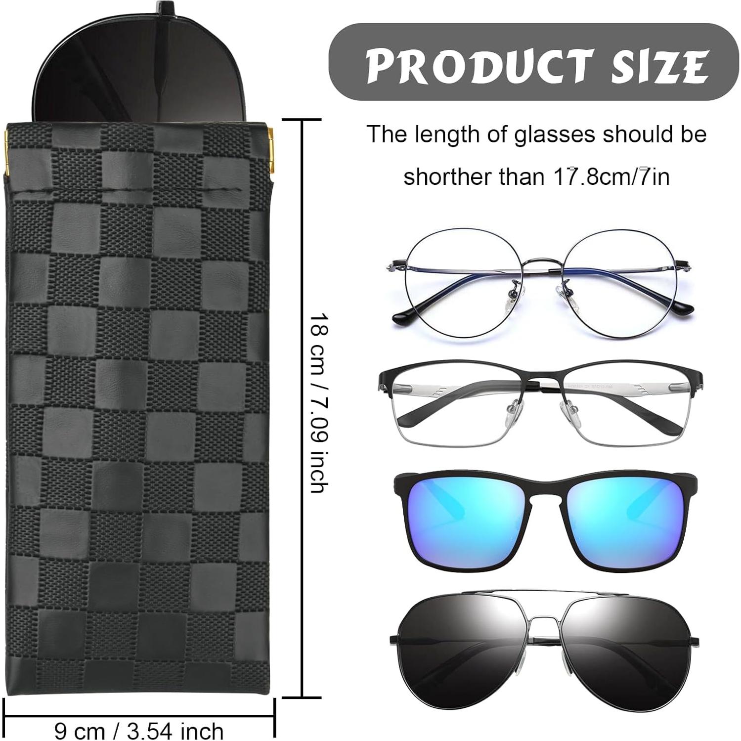 Funda de Gafas Cuadriculada Sightor 2 Pcs Cuero Suave