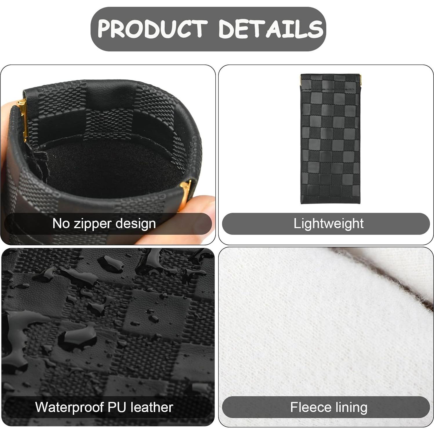 Funda de Gafas Cuadriculada Sightor 2 Pcs Cuero Suave