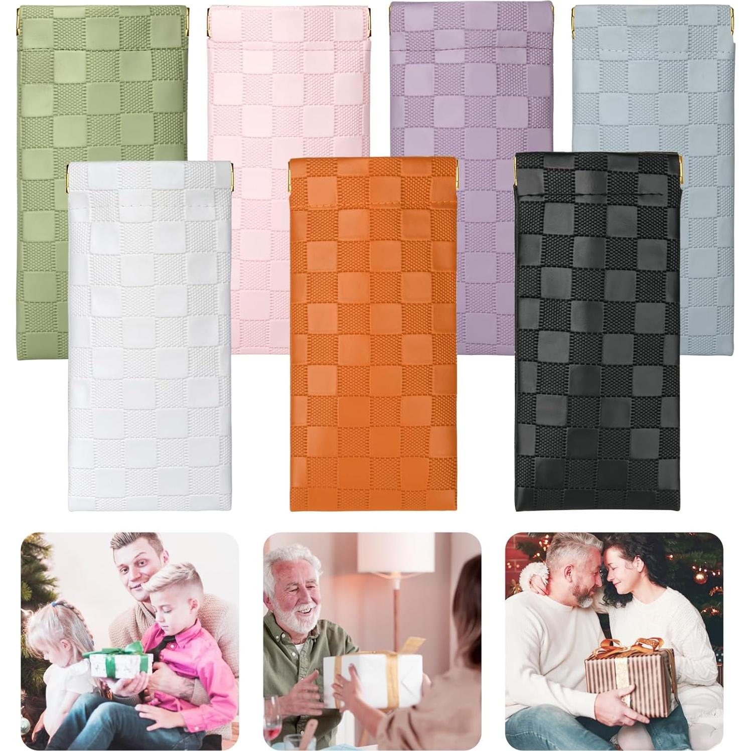 Funda de Gafas Cuadriculada Sightor 2 Pcs Cuero Suave