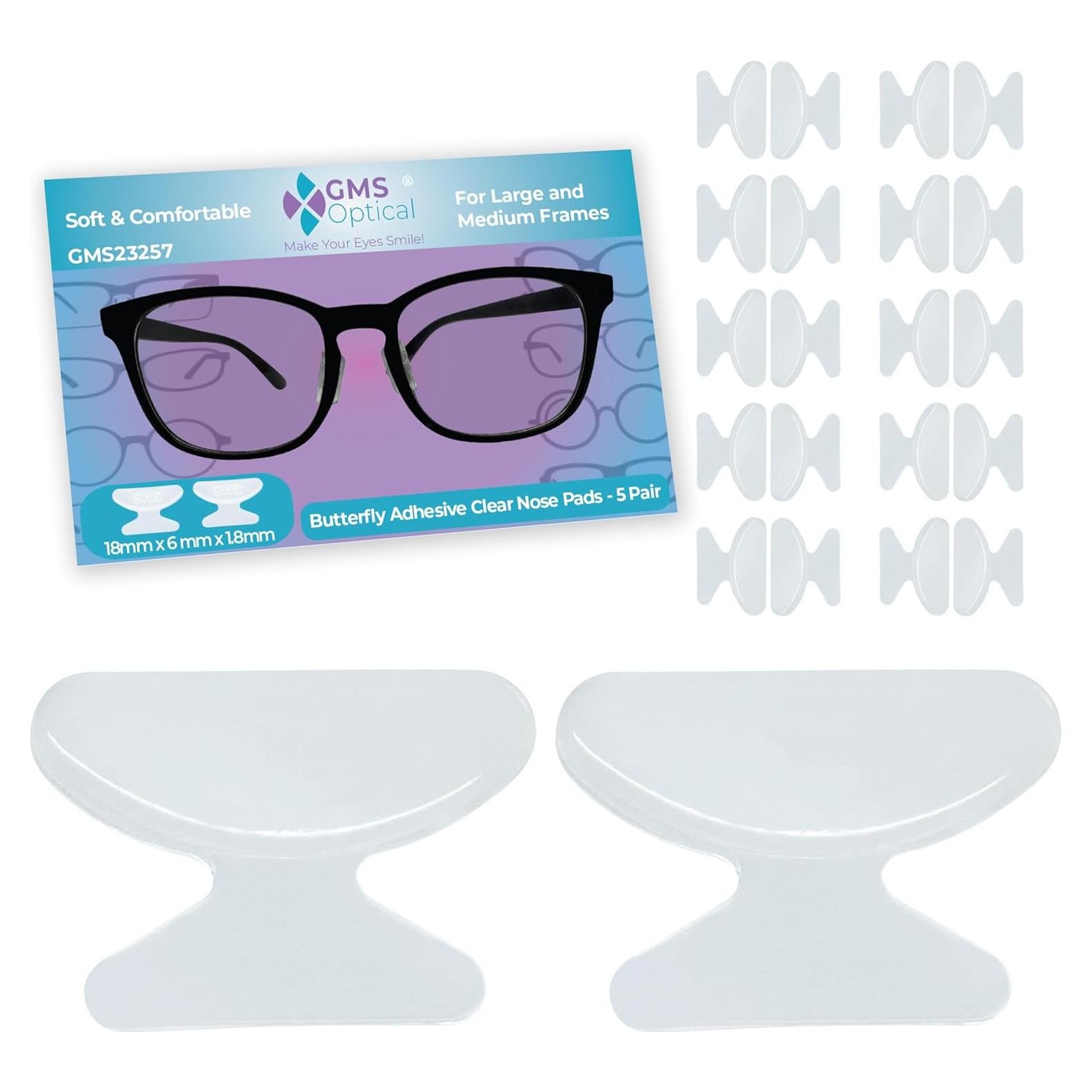 Almohadillas de nariz antideslizantes GMS Óptico 1.8mm x 18mm - 10 pares