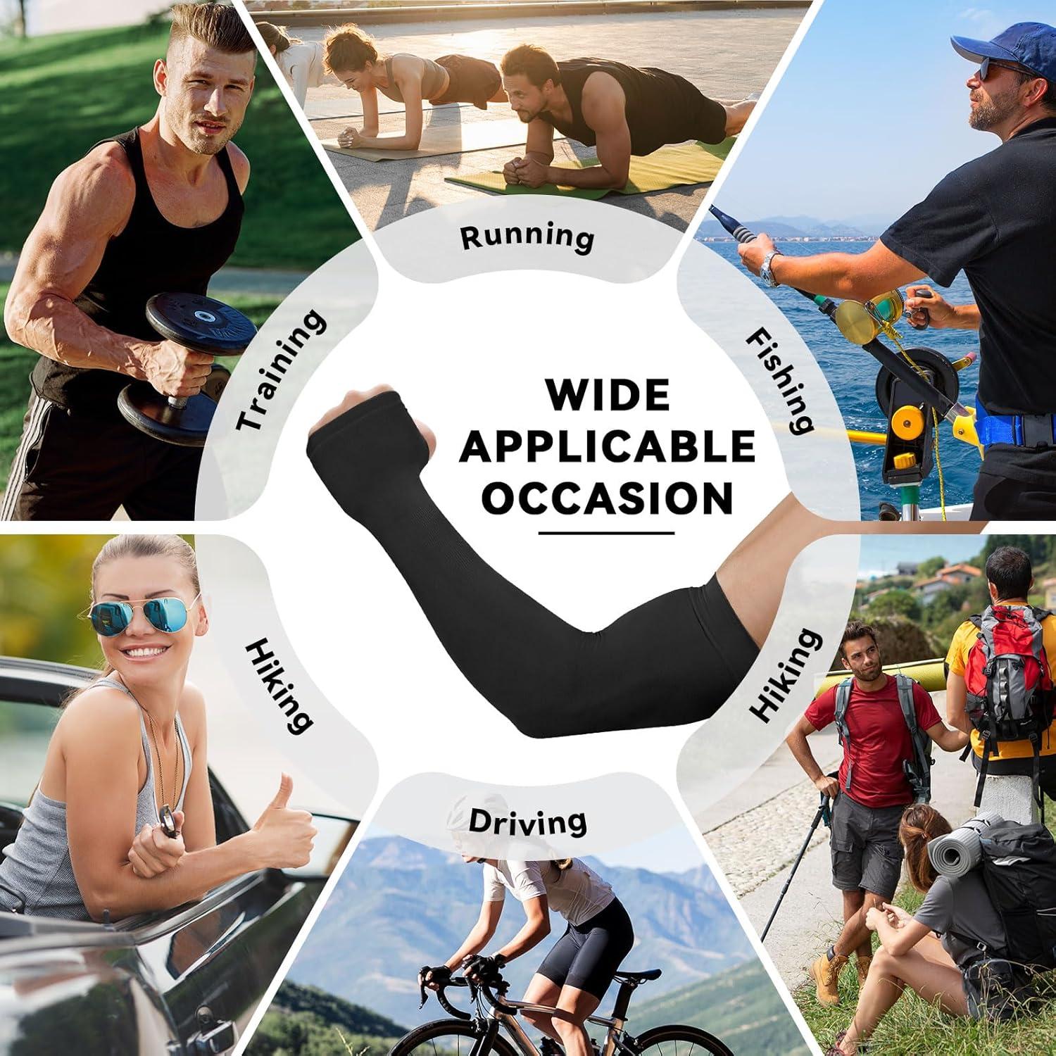 Mangas UV Kinwor para brazos unisex - 2 pares beige, UPF 50+