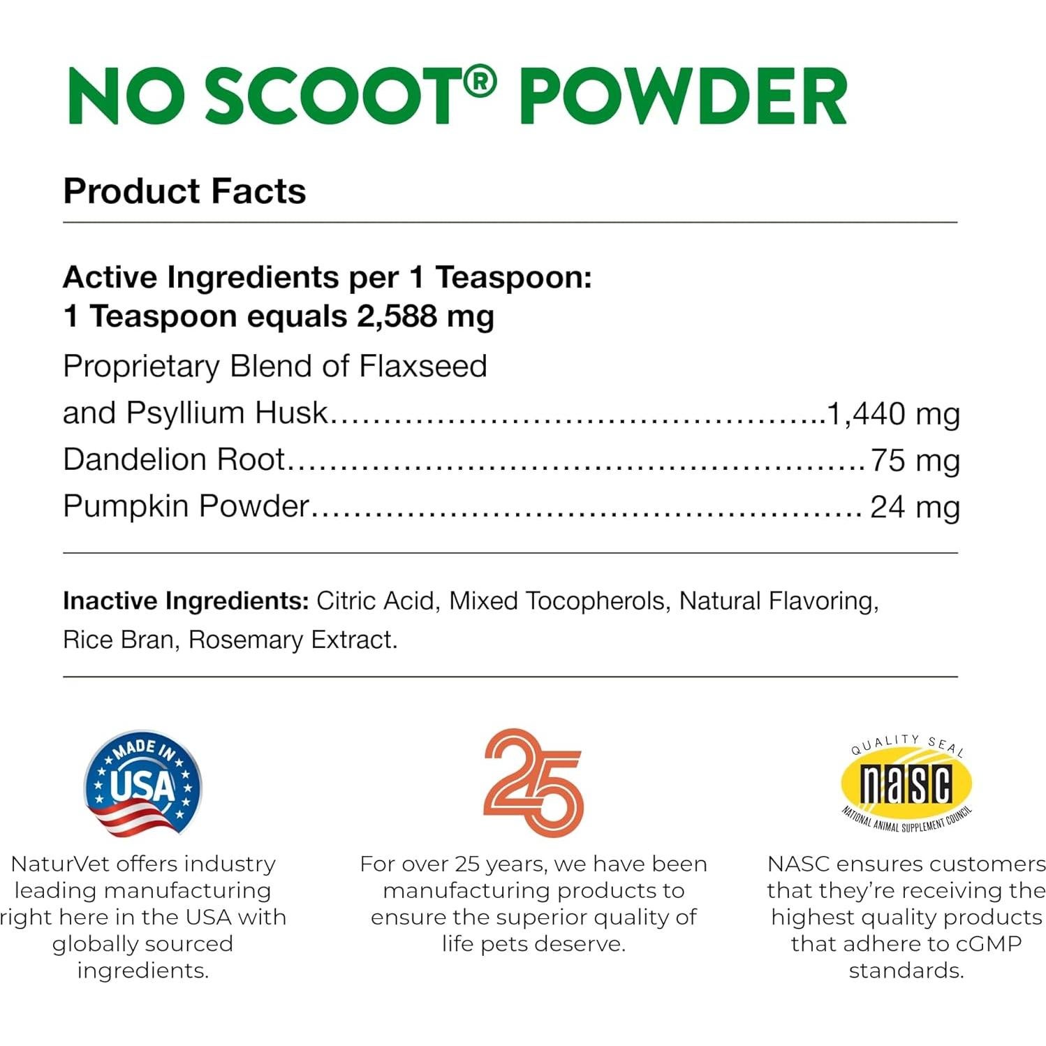 NaturVet No Scoot para Perros 153g - Salud Intestinal y Anales