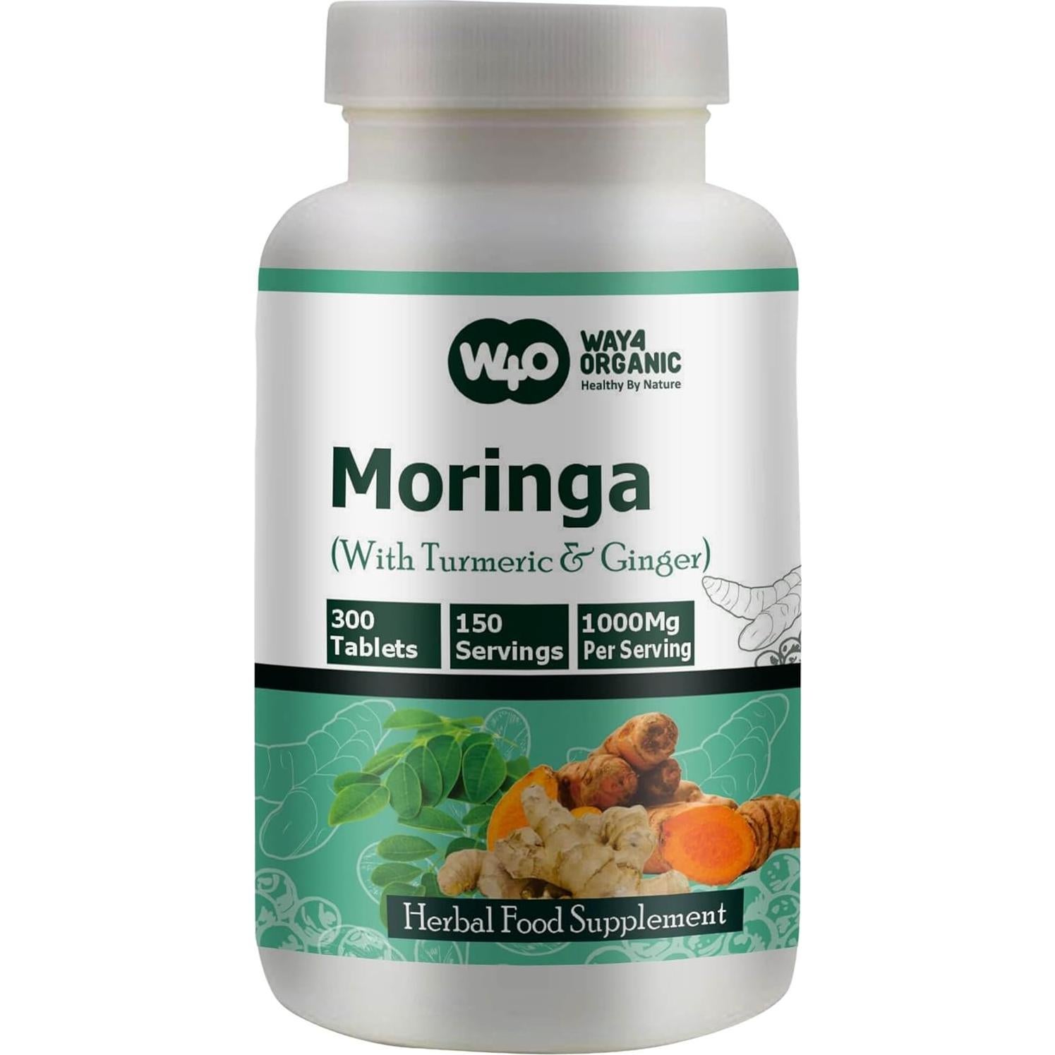 Tabletas de Moringa con Cúrcuma y Jengibre Genius Nature 300 Unidades