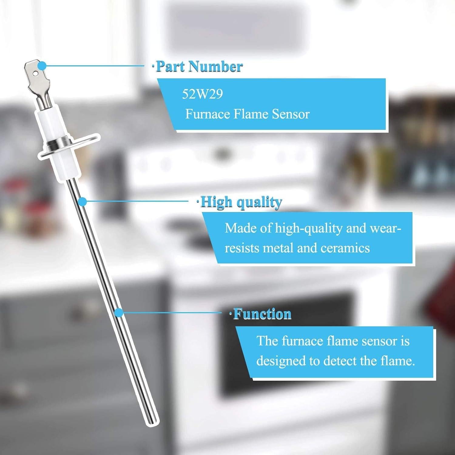 Sensor de Llama 52W29 TOMOON para Hornos Lennox y Ducane - Paquete de 2