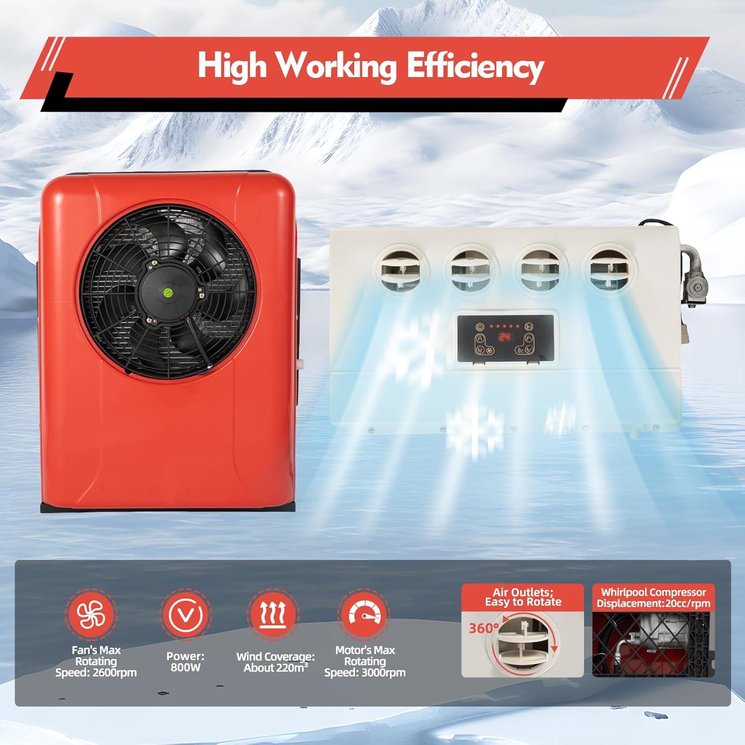 Aire Acondicionado Portátil RocoReny 12V 800W 4 Velocidades