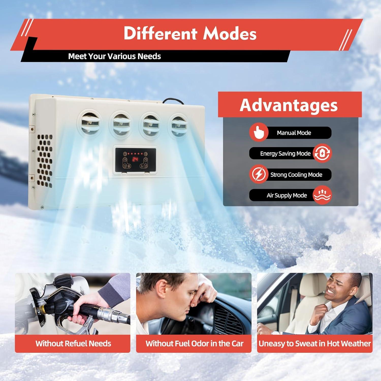 Aire Acondicionado Portátil RocoReny 12V 800W 4 Velocidades