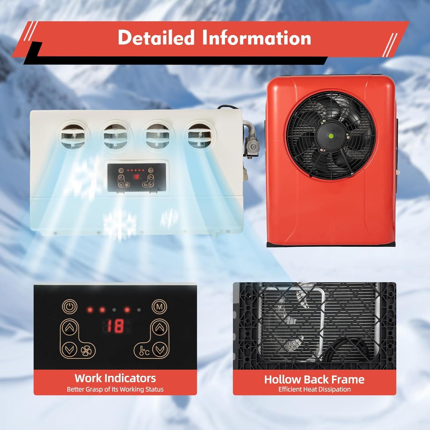 Aire Acondicionado Portátil RocoReny 12V 800W 4 Velocidades