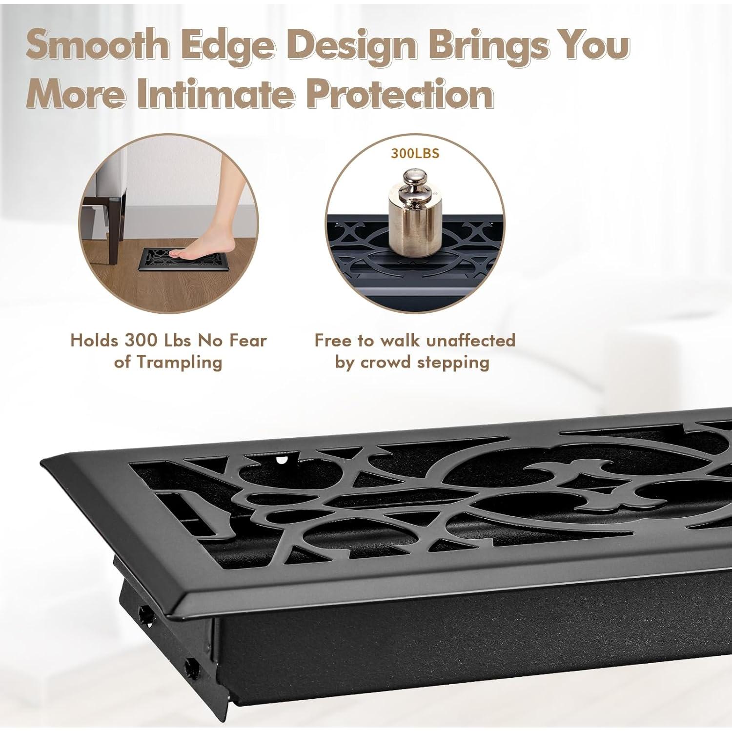 Registro de Piso 28.5 x 13.8 cm ACNOYEL Negro Mate