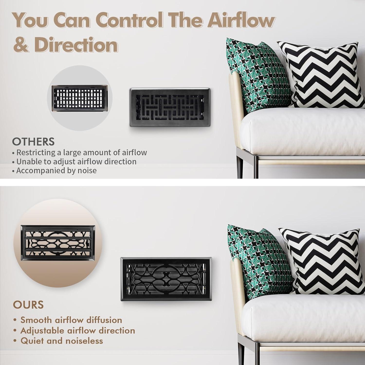 Registro de Piso 28.5 x 13.8 cm ACNOYEL Negro Mate