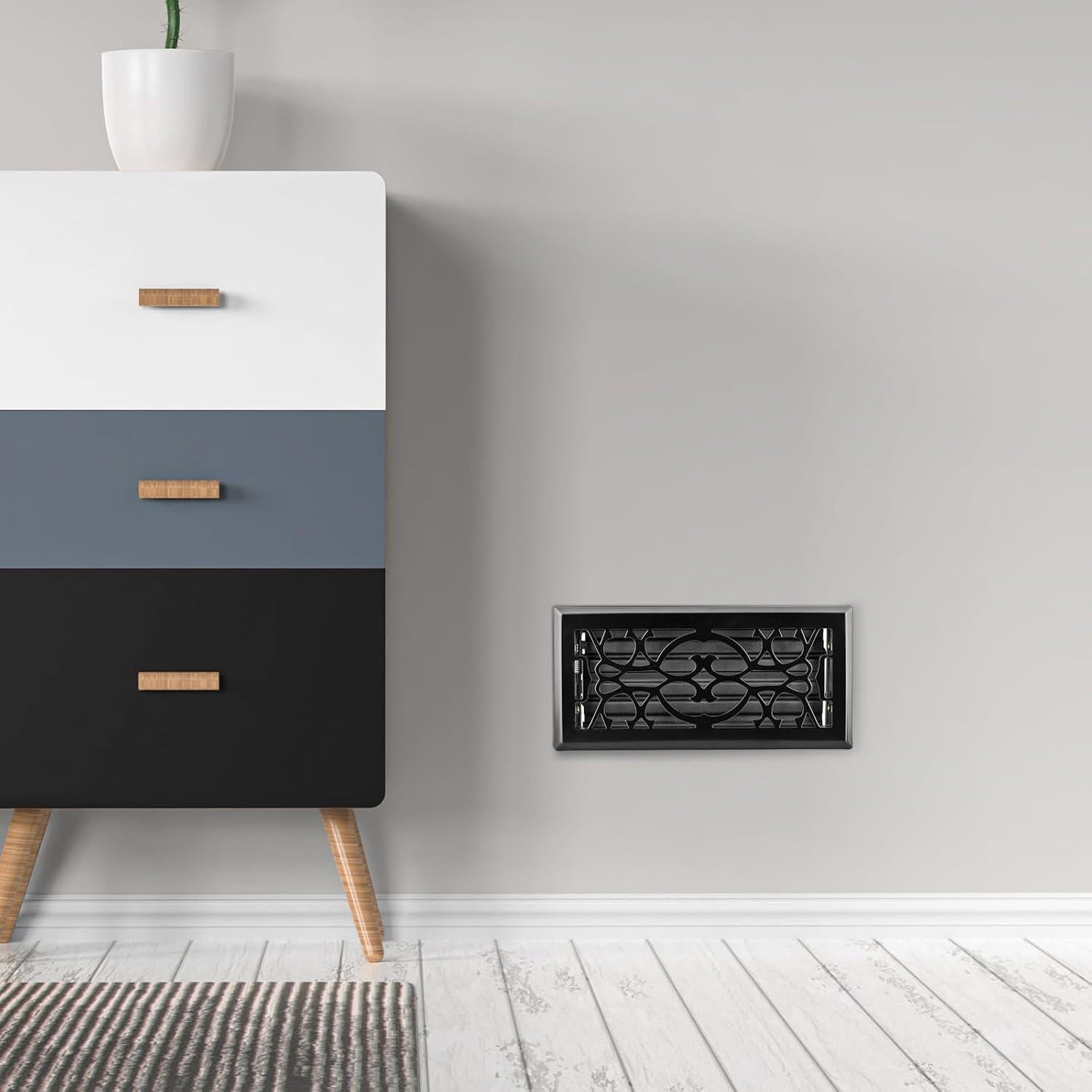 Registro de Piso 28.5 x 13.8 cm ACNOYEL Negro Mate