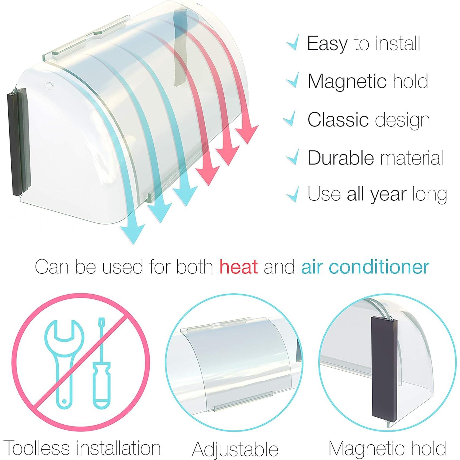 Deflector Magnético Ajustable de Calor y Aire Intuición del Hogar
