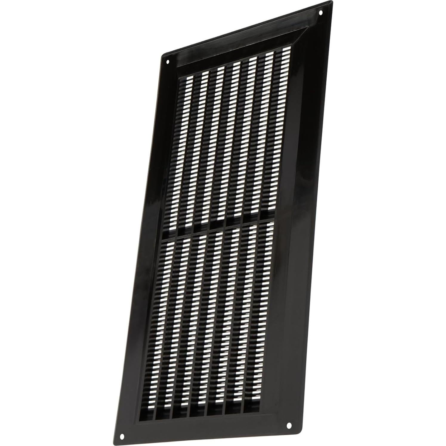 Repa Market 10'' x 3'' Inch (Inside Dimensions) Plastic Black - Vent Cover - Rectangular Duct Cover - Air Vent Louver - Protective Screen Mesh - HVAC Ventilation (12" x 5" Outside Dimensions)