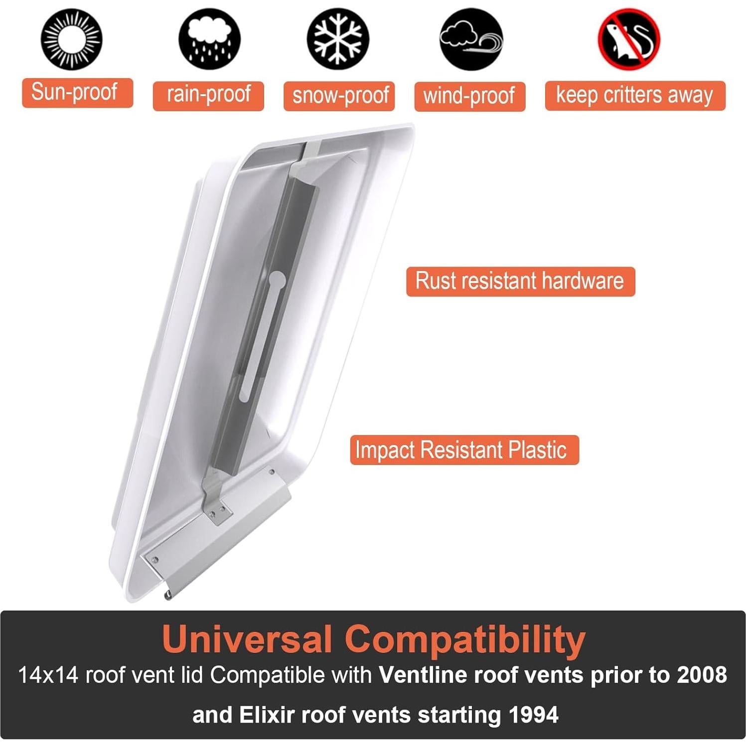 Cubierta de Ventilación de Techo RV LQKUMJG 14" Impermeable