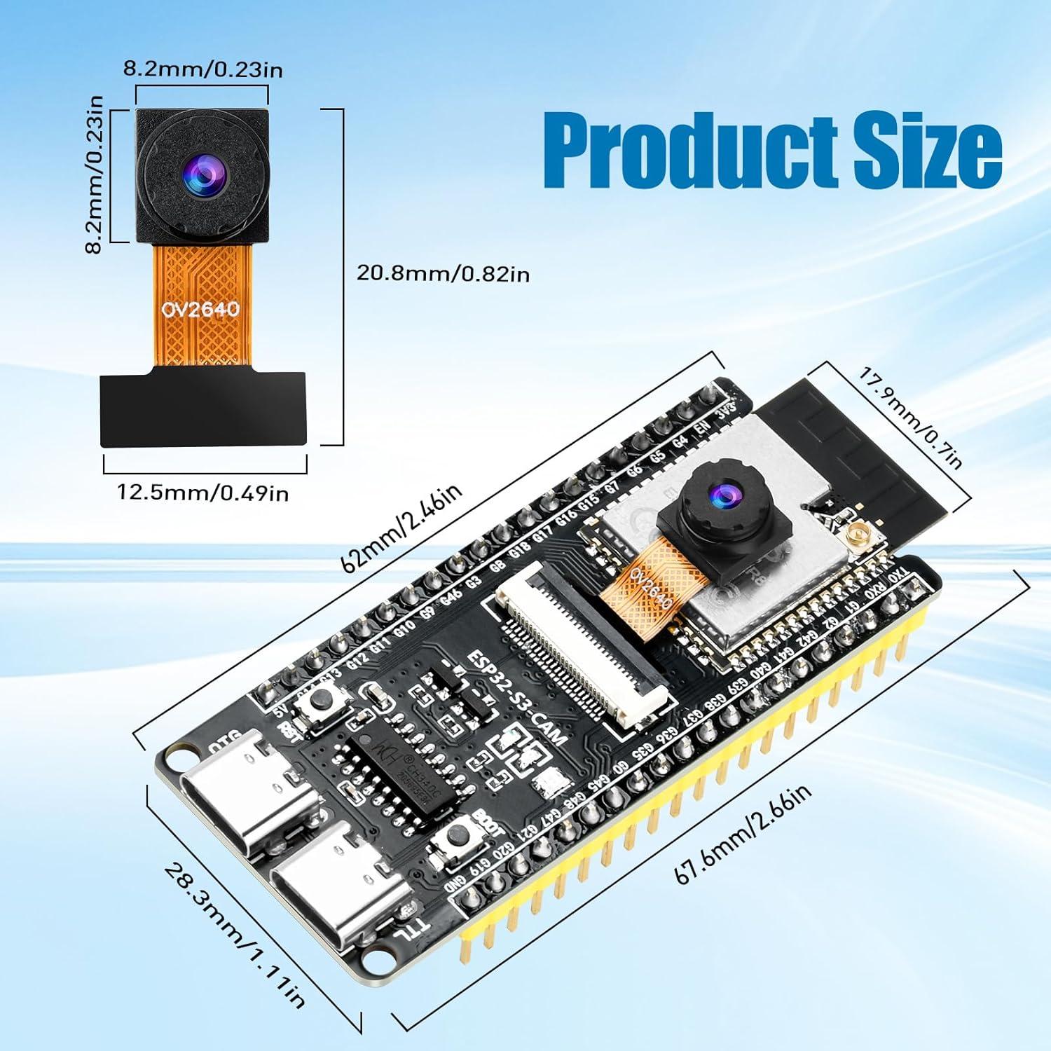 Placa de desarrollo FORIOT ESP32-S3-CAM con cámara 2MP
