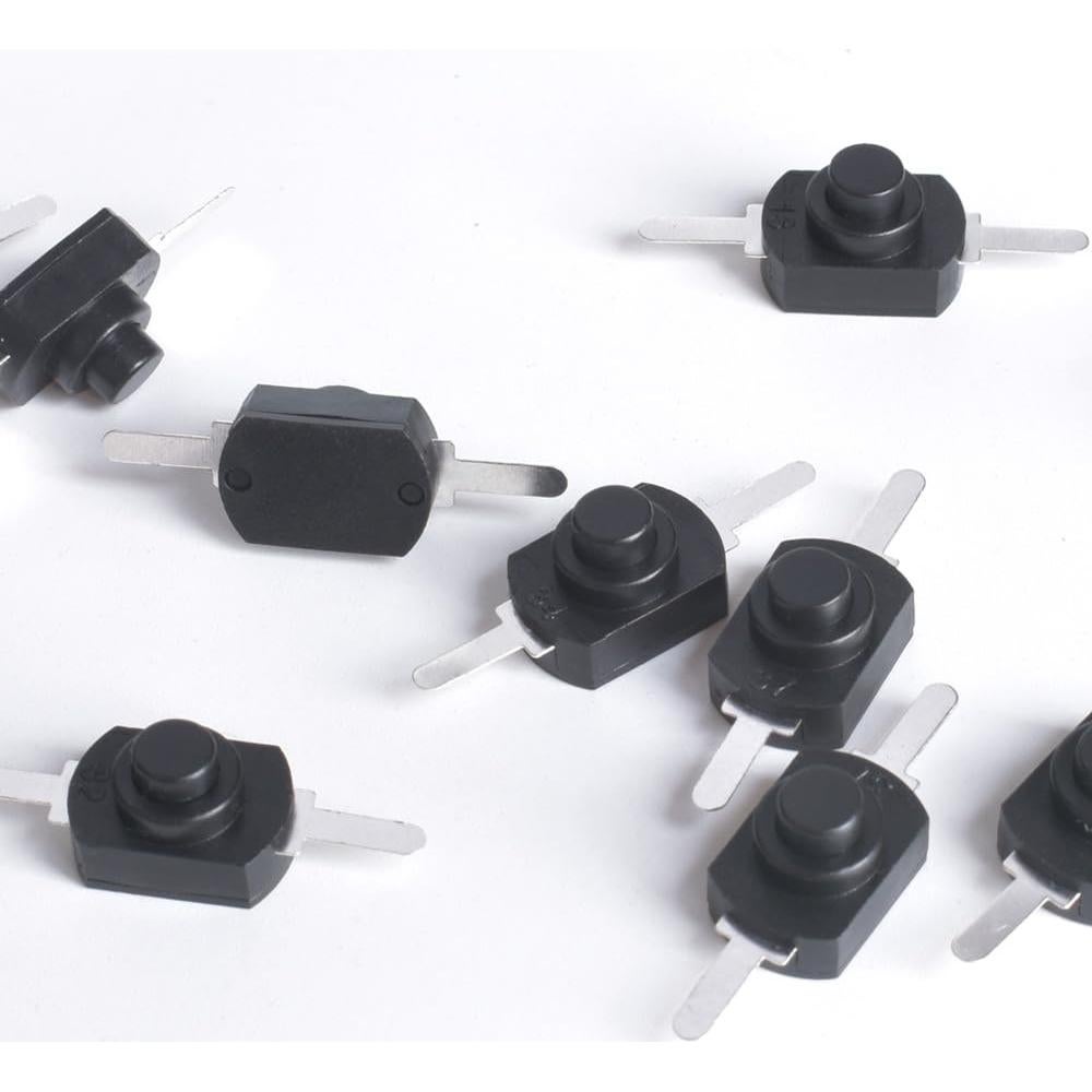 30 Interruptores de Botón Pulsador Micro OURUI Negro 12x8mm