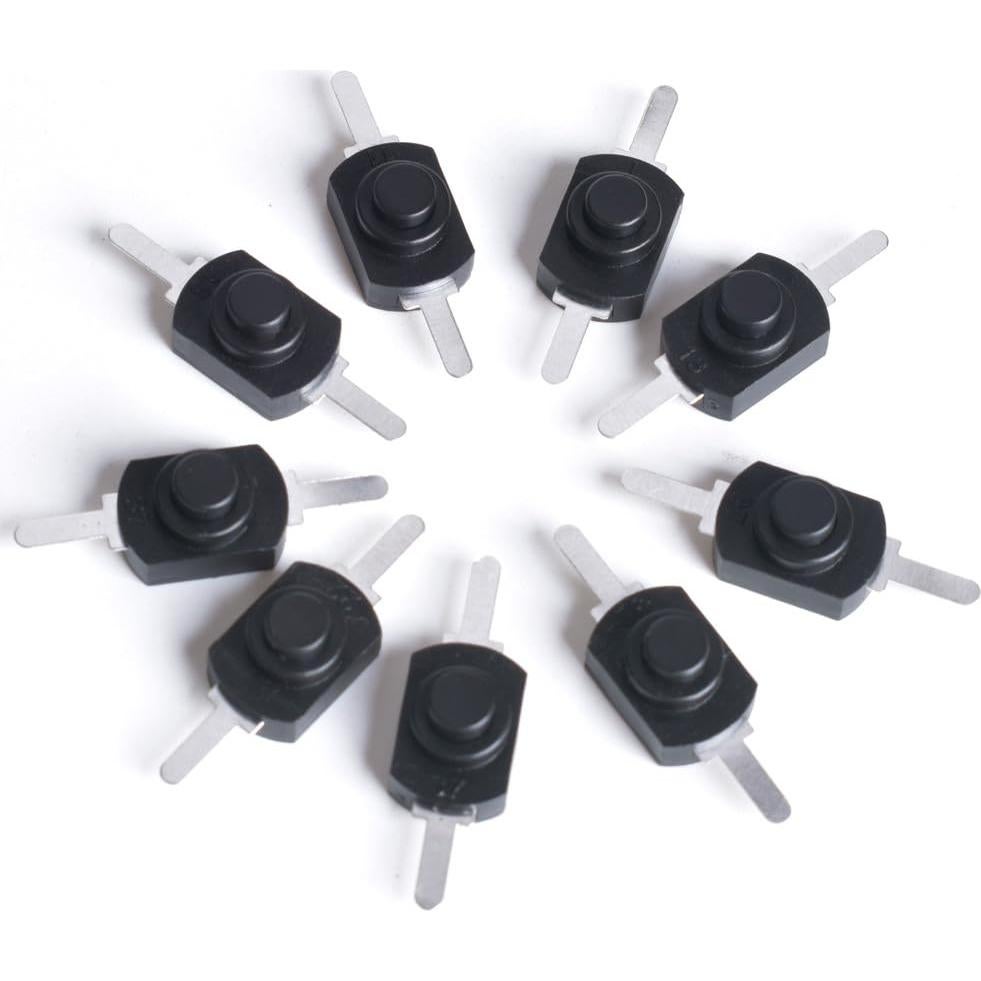 30 Interruptores de Botón Pulsador Micro OURUI Negro 12x8mm