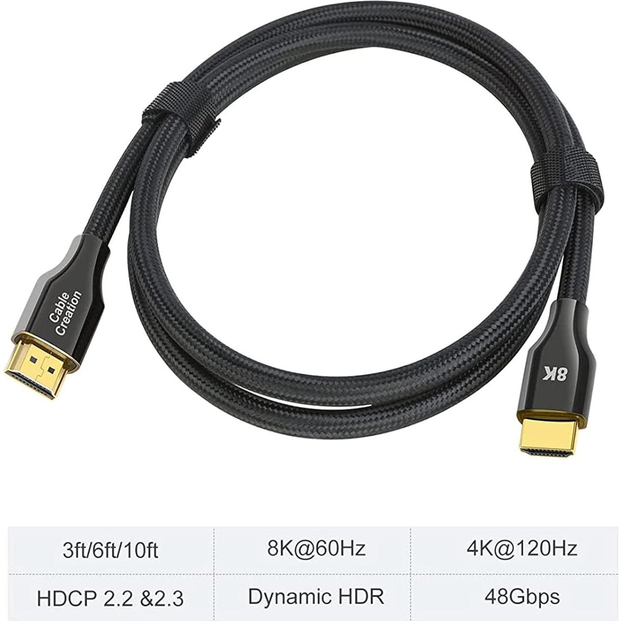 Cable HDMI 8K CableCreation 0.91M Ultra Alta Velocidad 48Gbps