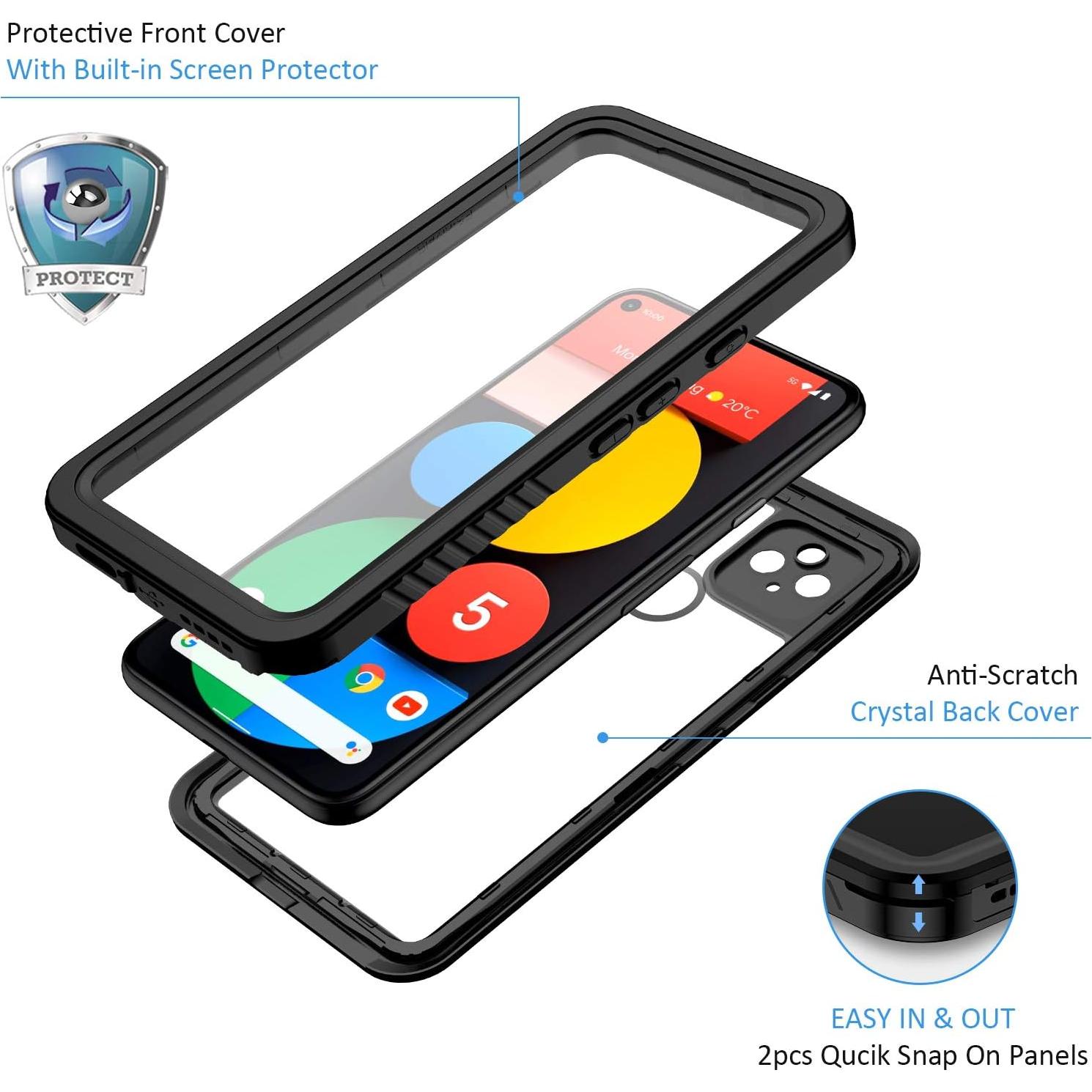 Funda Lanhiem para Google Pixel 5, IP68, Protección Completa