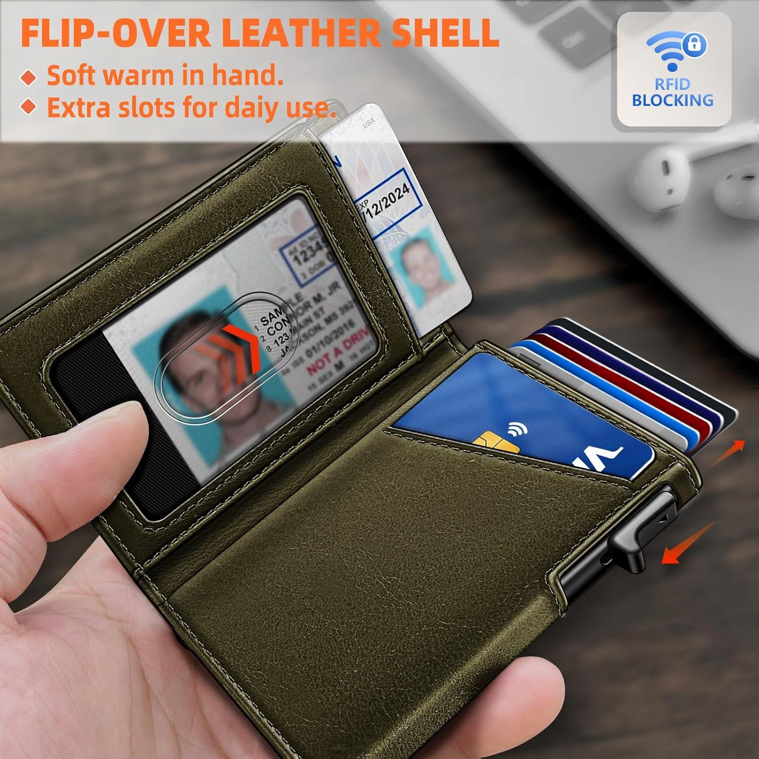 Billetera delgada Bulliant con clip y 9 ranuras para tarjetas