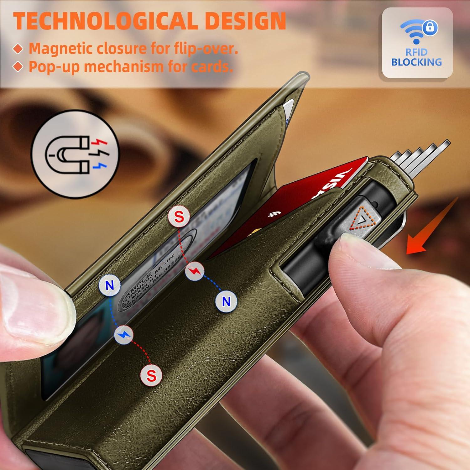 Billetera delgada Bulliant con clip y 9 ranuras para tarjetas