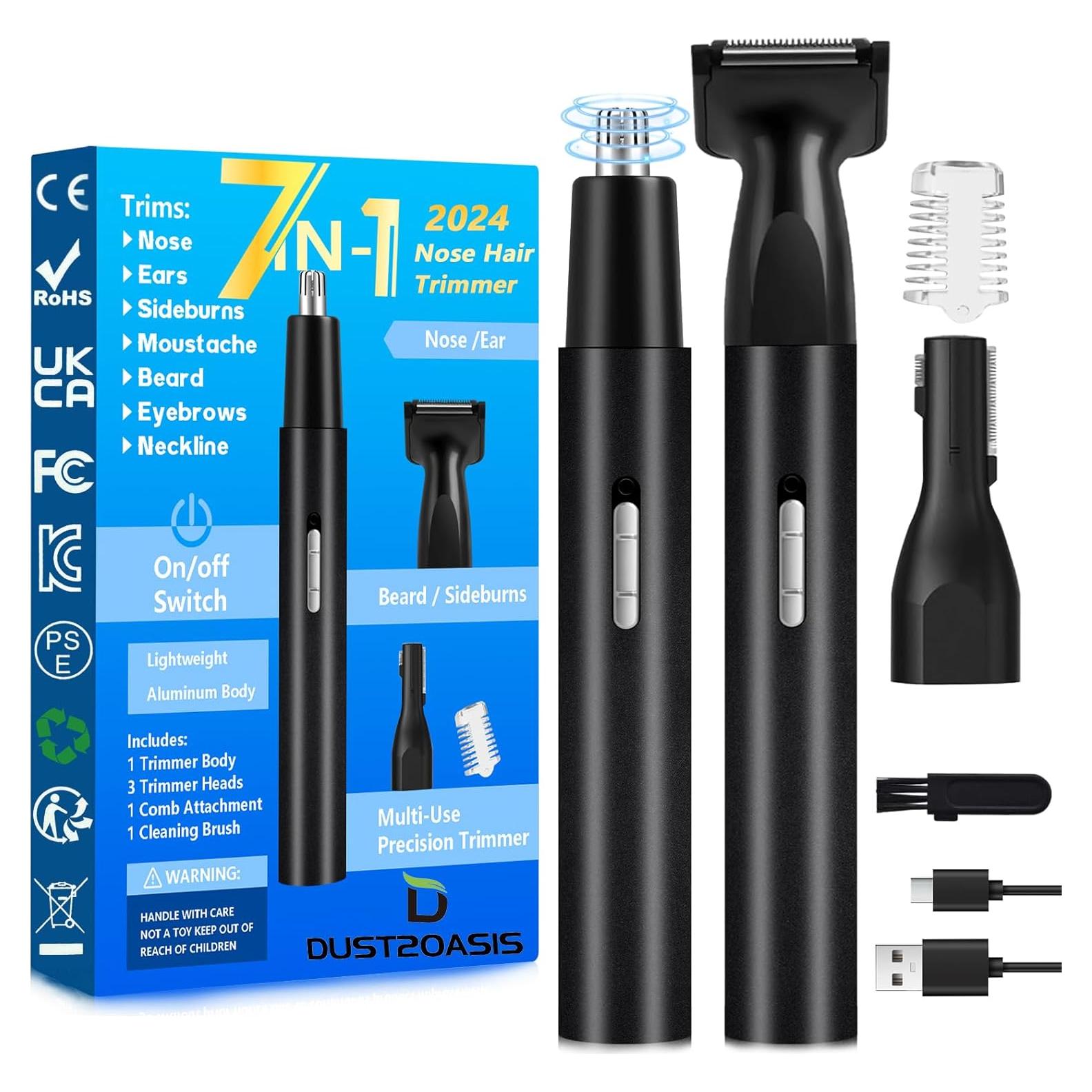 Recortador de Vello Nasal y Auricular DUST2OASIS 7-en-1