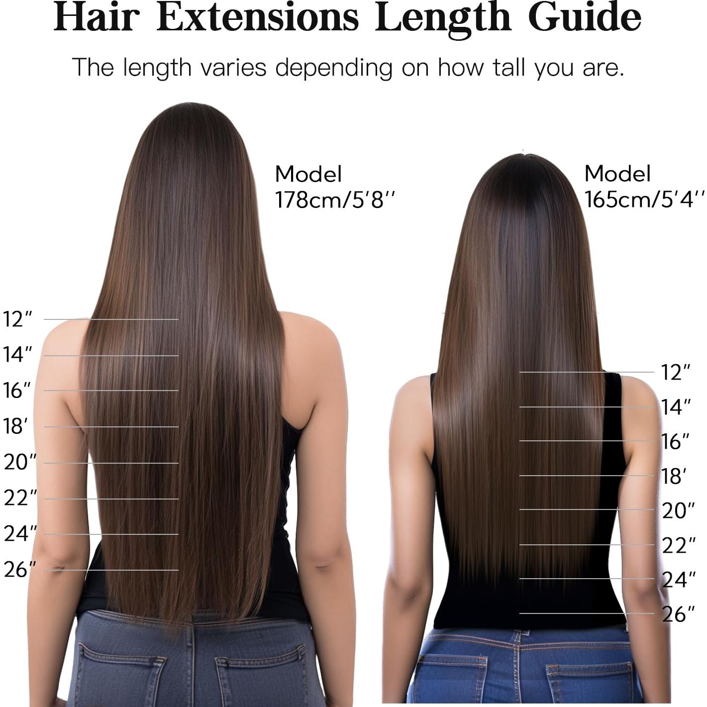 Extensiones de Cabello Humano Clip en Hotbanana 30 cm 75g 7pcs Negro Azabache