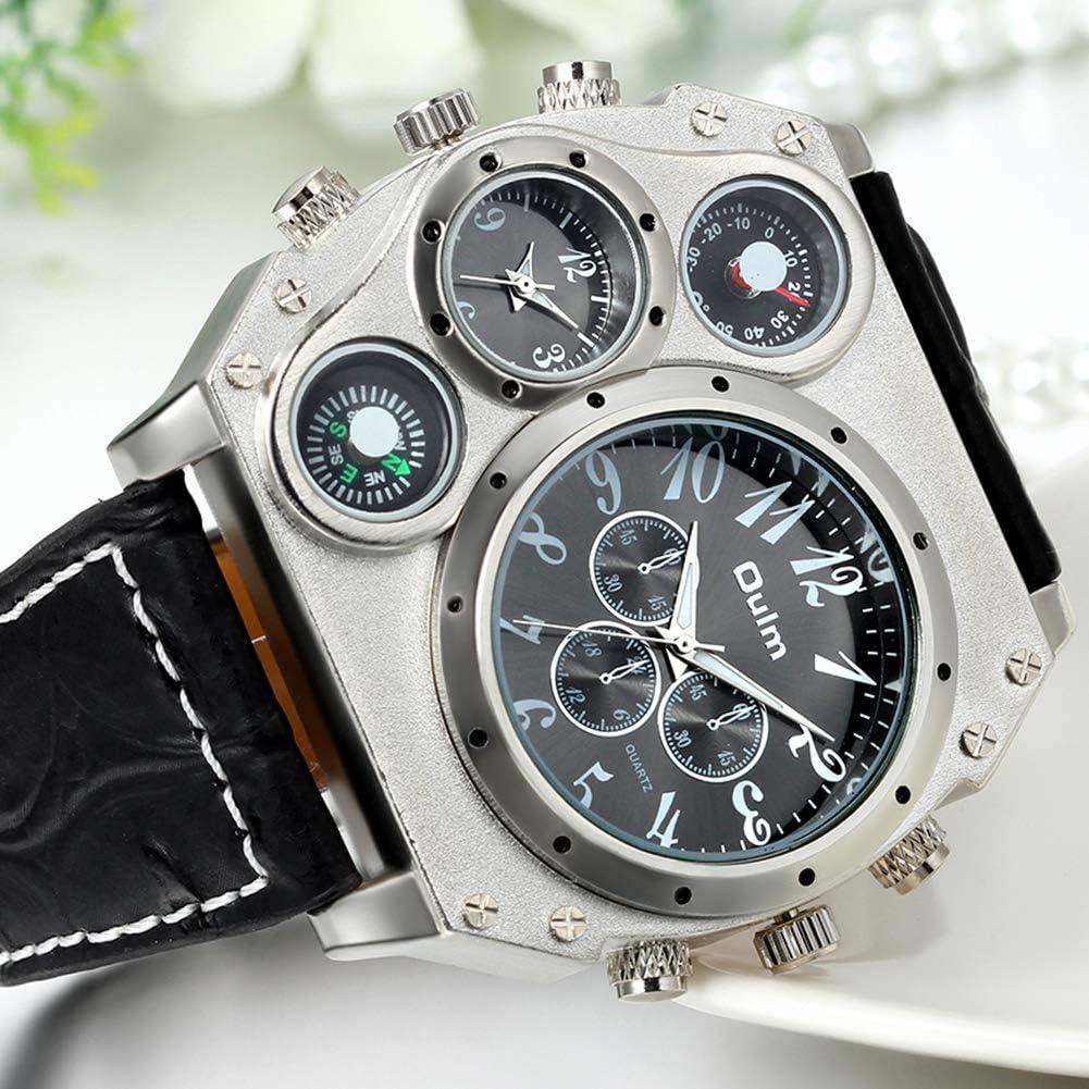 Reloj Militar JewelryWe Hombre 5.9cm Cuarzo Cuero Negro