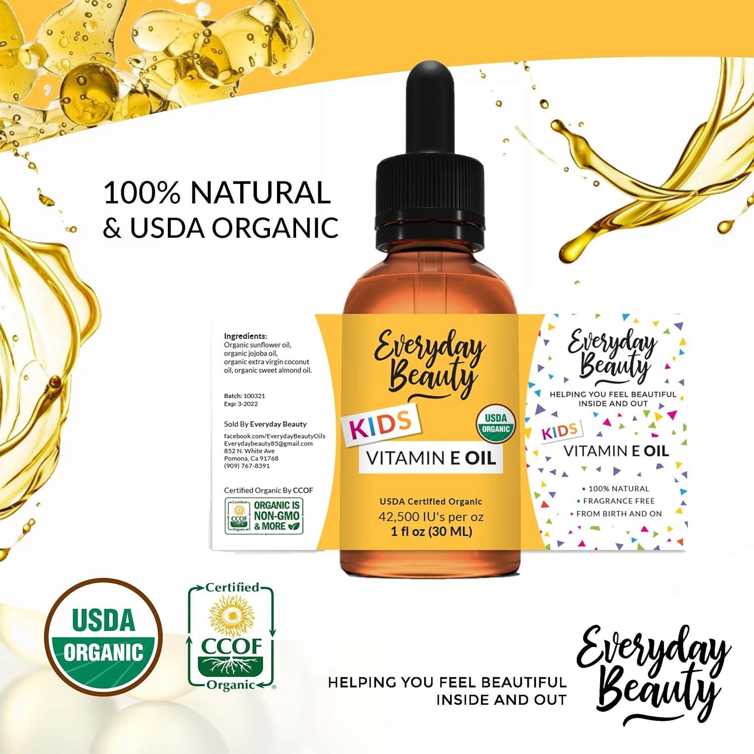 Aceite de Vitamina E Orgánico Everyday Beauty 30 ml Hidratante Bebés