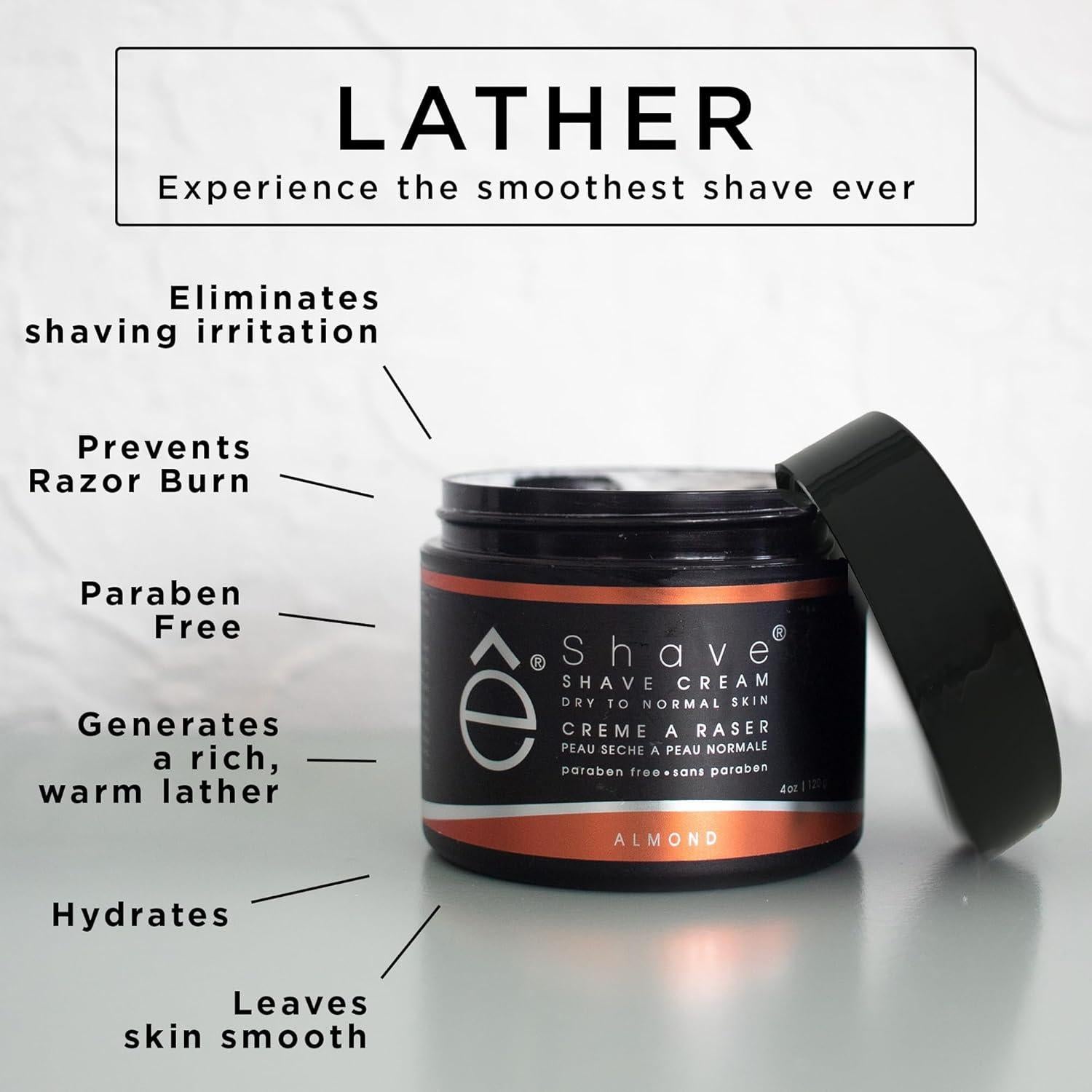 Crema de Afeitar eShave Almendra 113 g - Suave y Sin Irritación