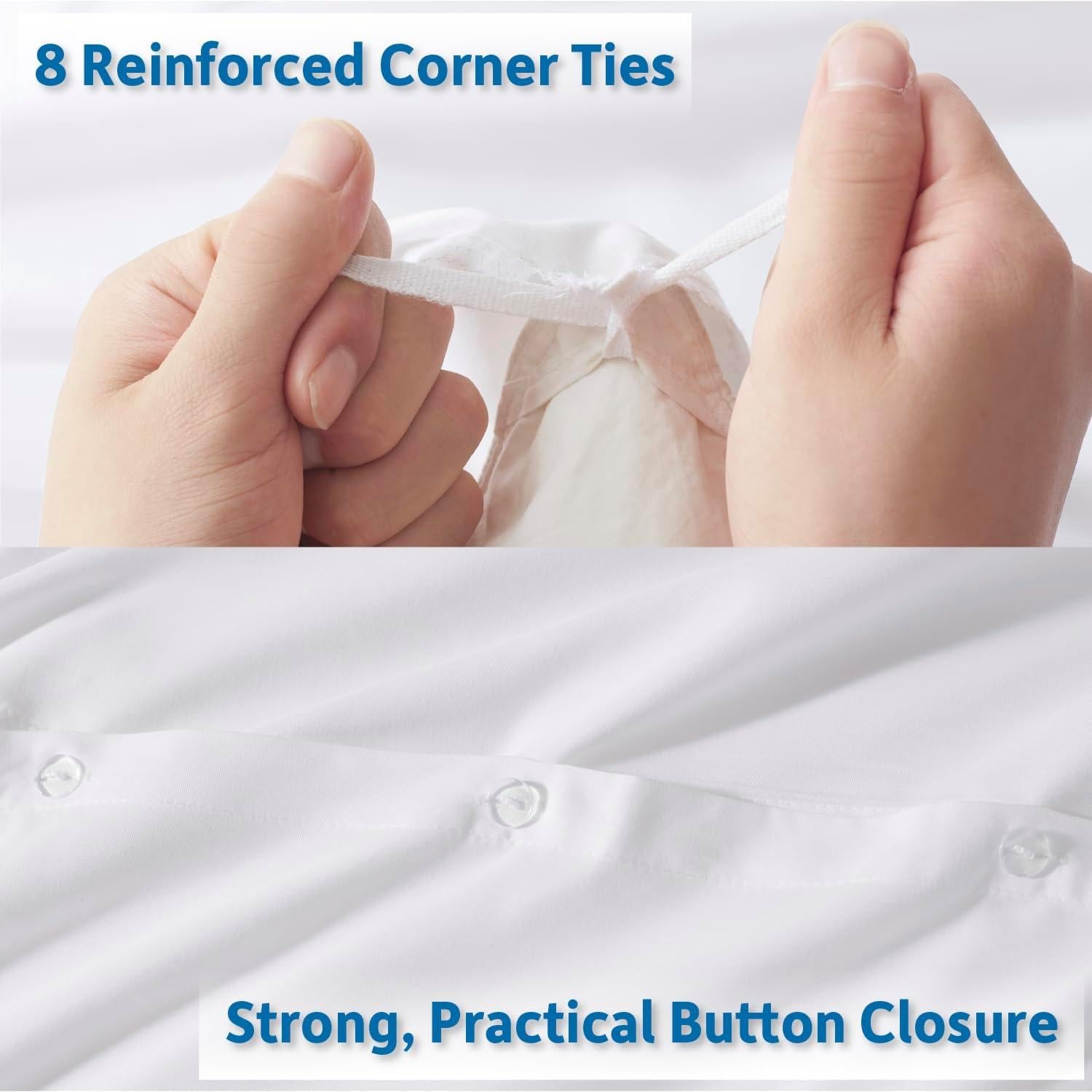 Juego de Funda de Edredón Twin Nestl Microfibra Blanca 2 Piezas