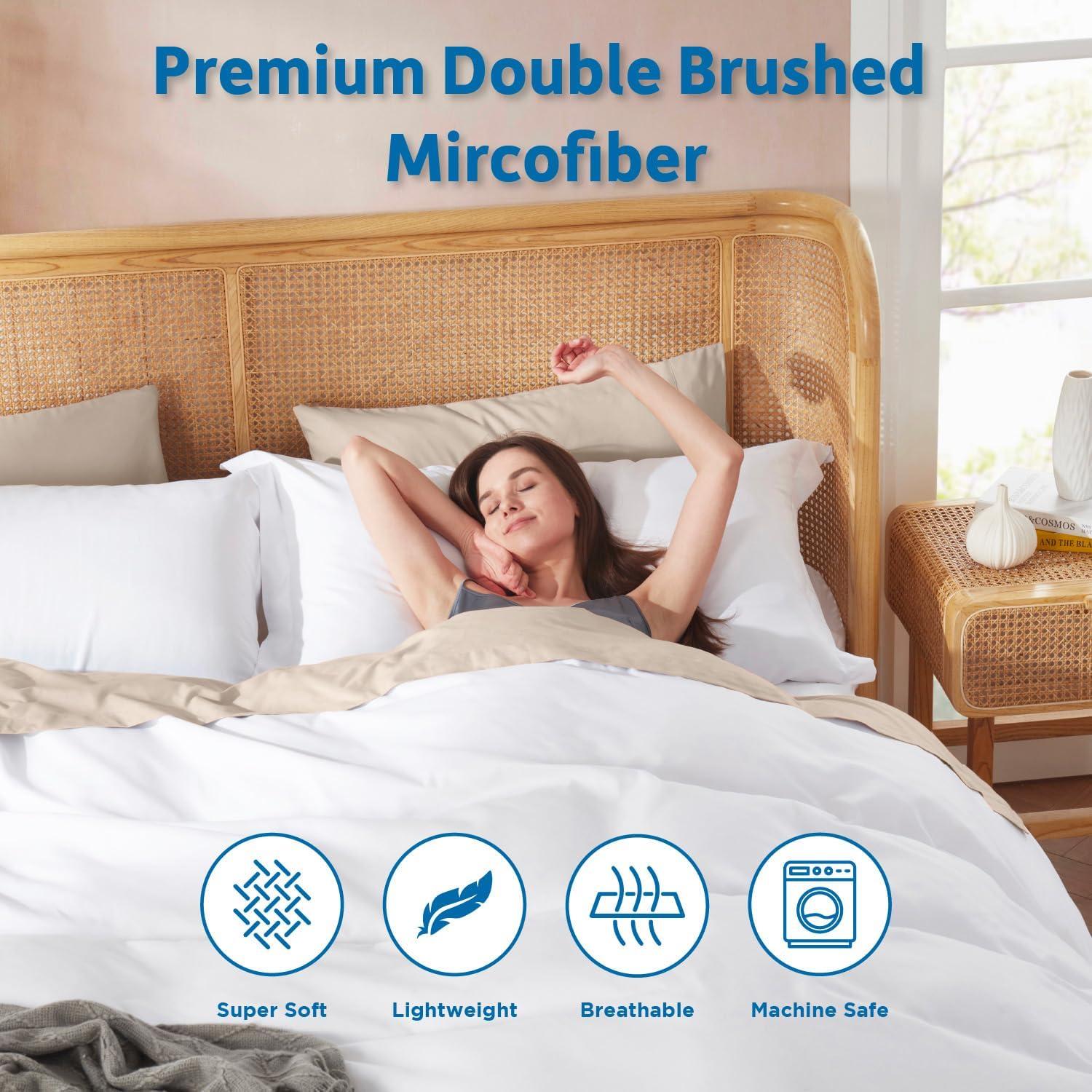 Juego de Funda de Edredón Twin Nestl Microfibra Blanca 2 Piezas