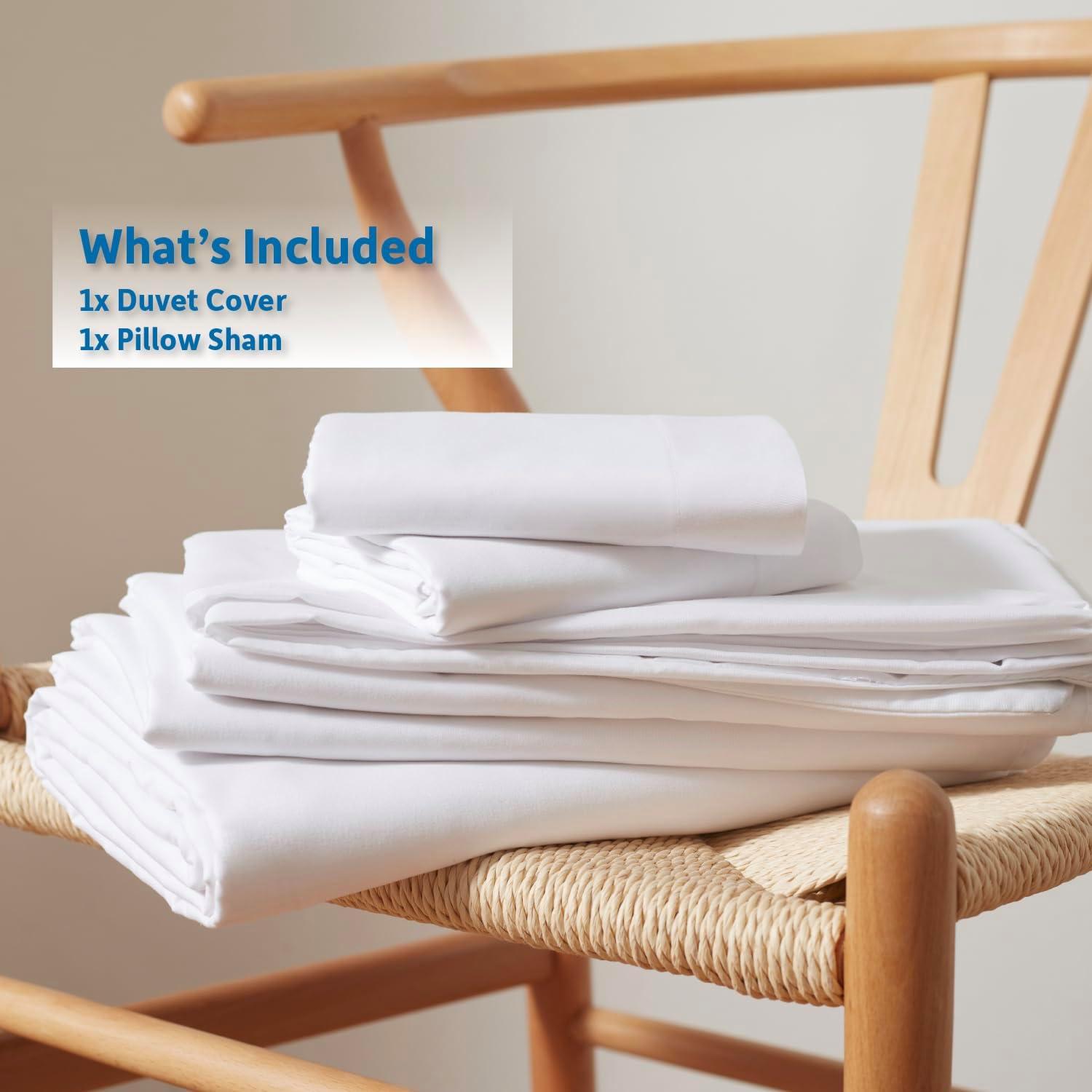 Juego de Funda de Edredón Twin Nestl Microfibra Blanca 2 Piezas