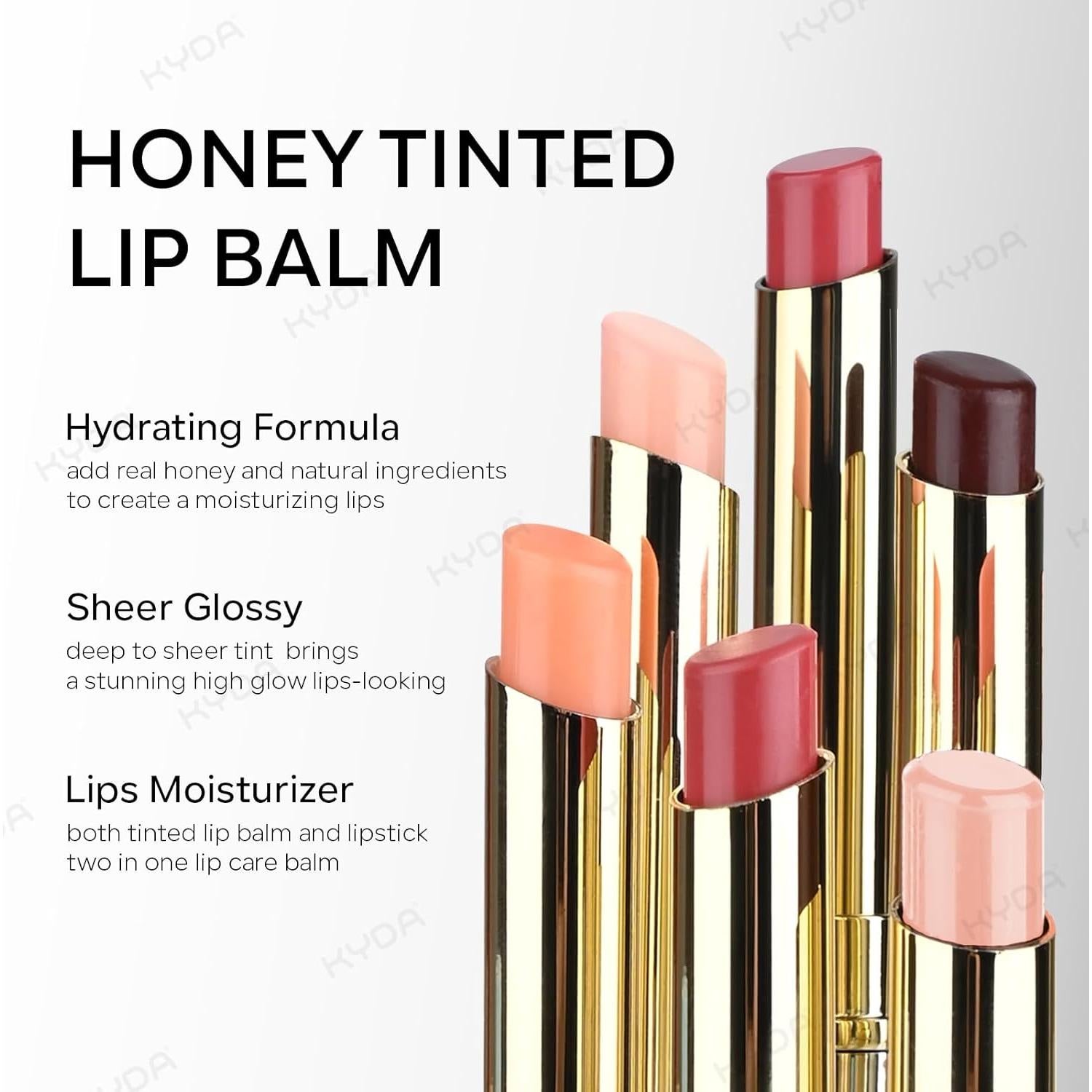 Bálsamo Labial Tinte KYDA - Hidratante con Miel, 3 Colores