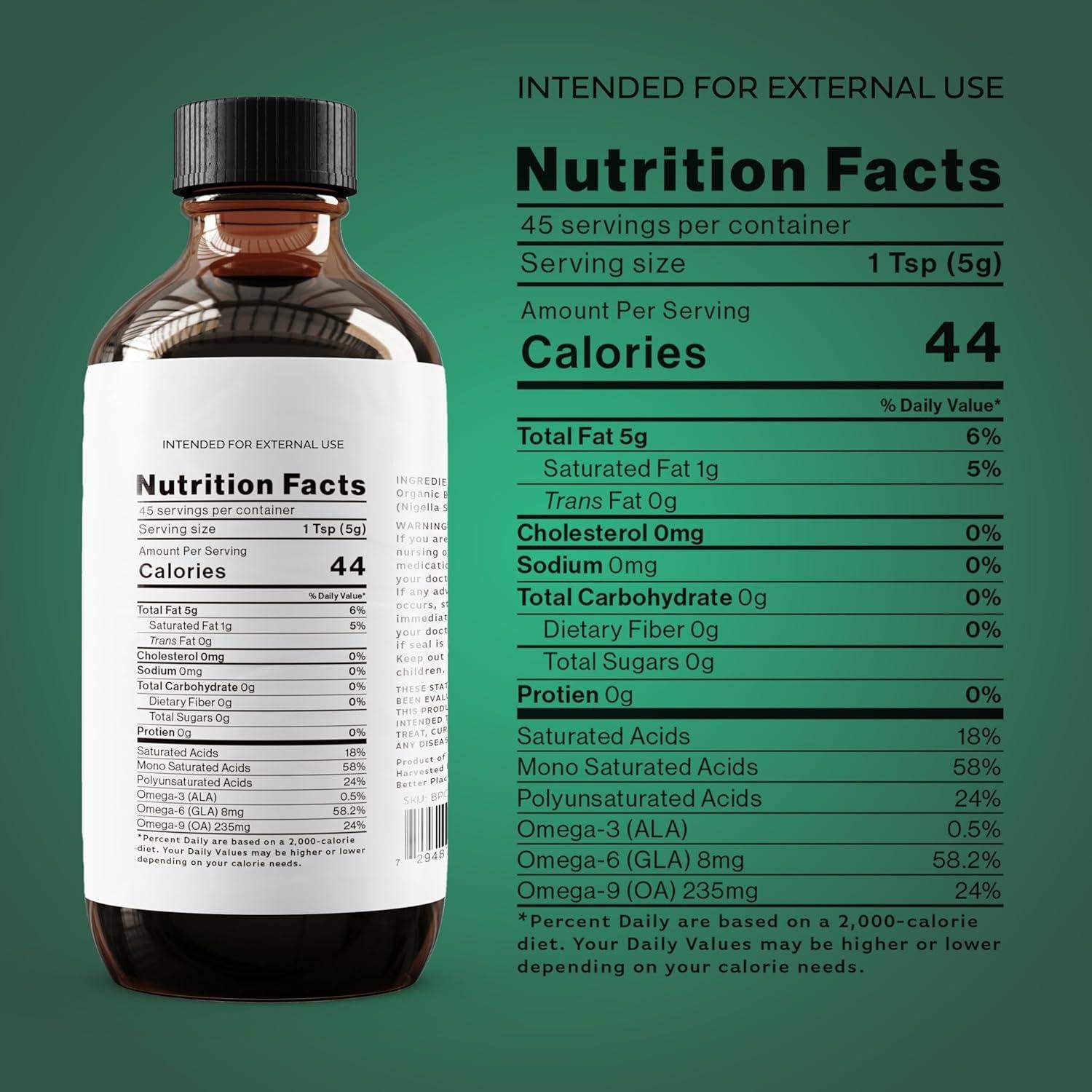 Aceite de Semilla Negra Orgánico 236.6 ml - Better Place