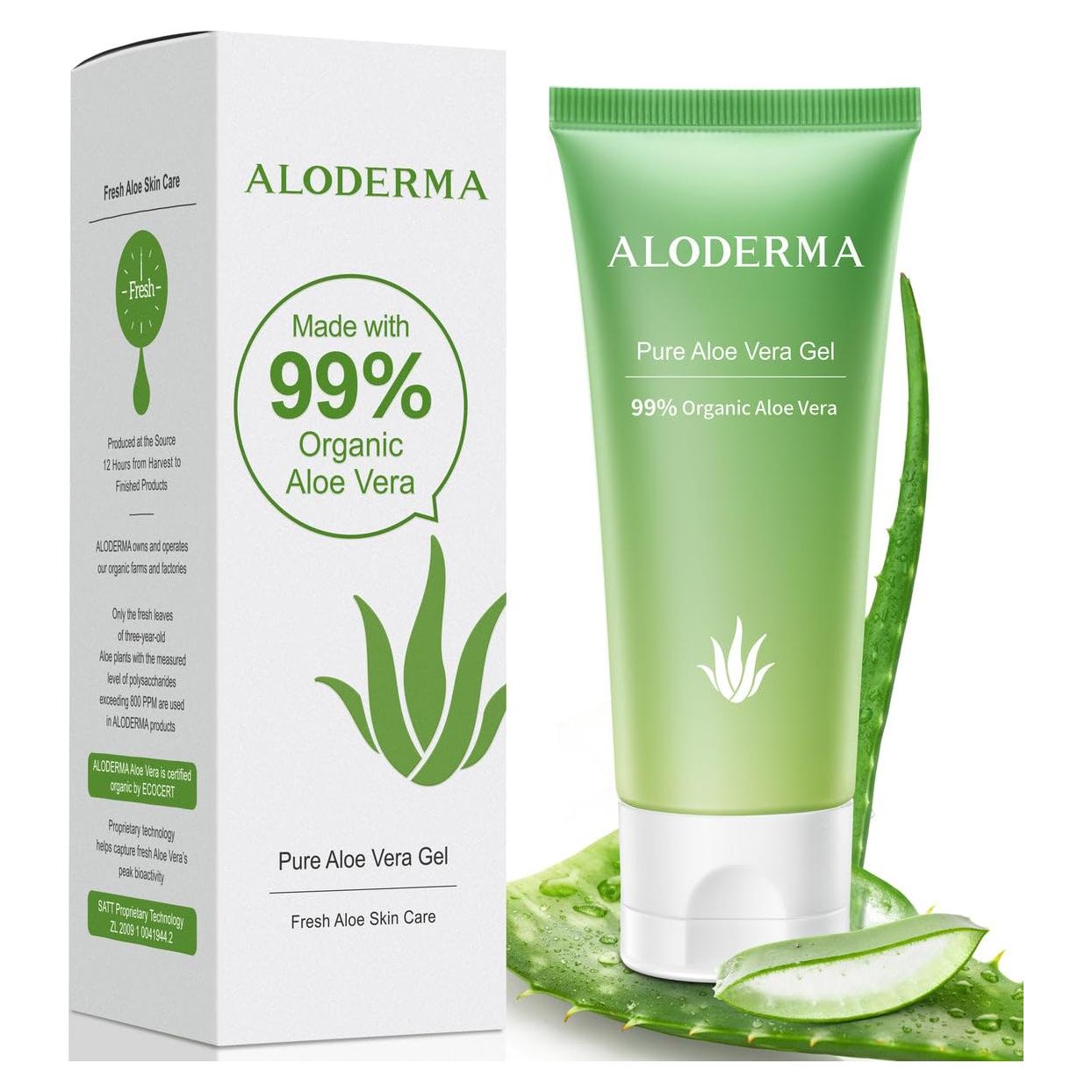 Gel de Aloe Vera Orgánico Aloderma 99% 114 g Hidratante Piel