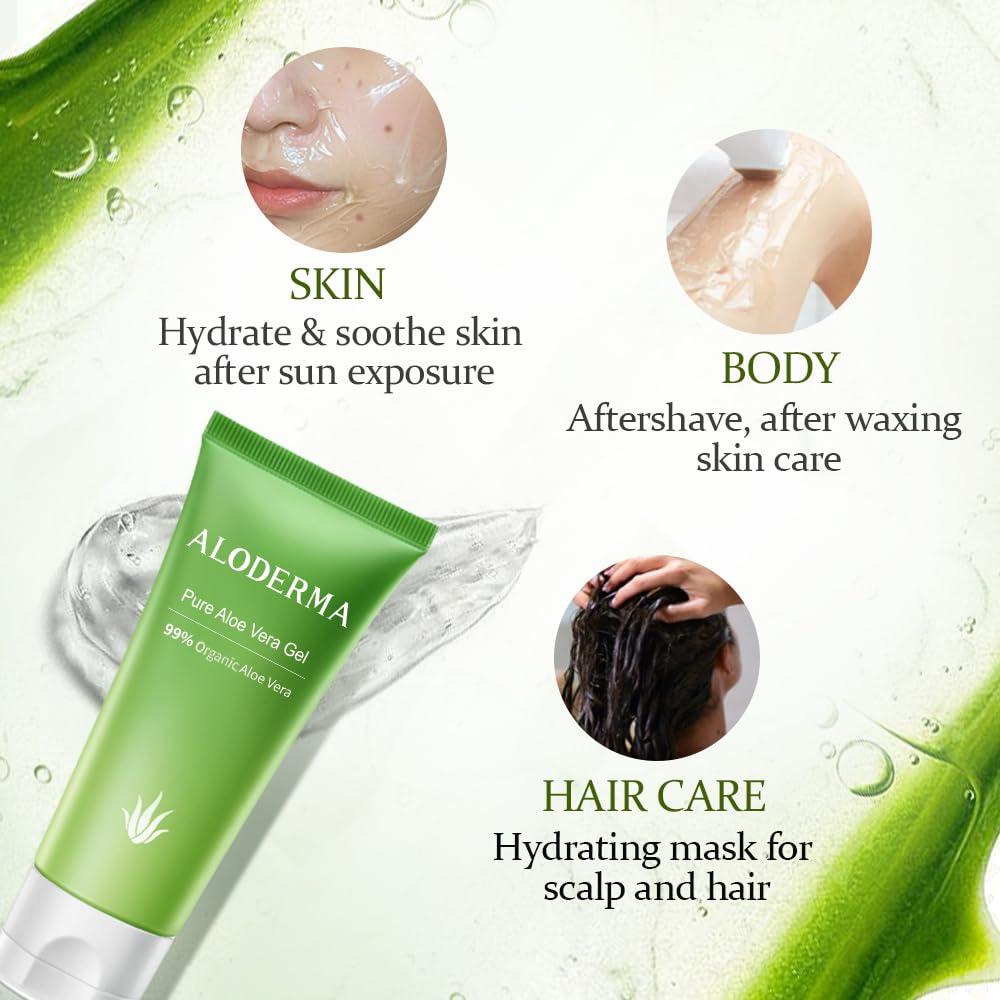 Gel de Aloe Vera Orgánico Aloderma 99% 114 g Hidratante Piel