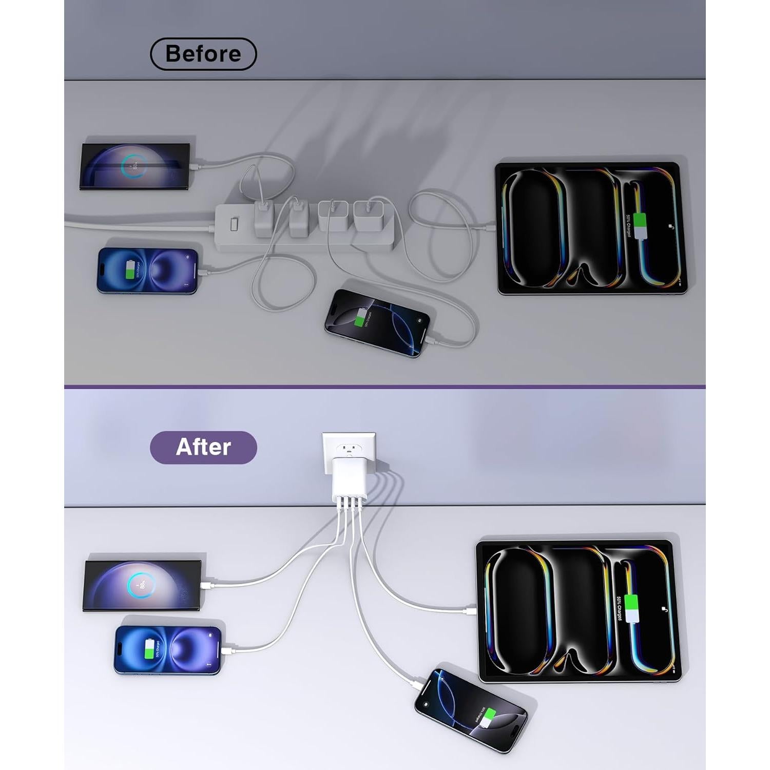 Cargador USB C 40W CSODINCE 2 Puertos Carga Rápida