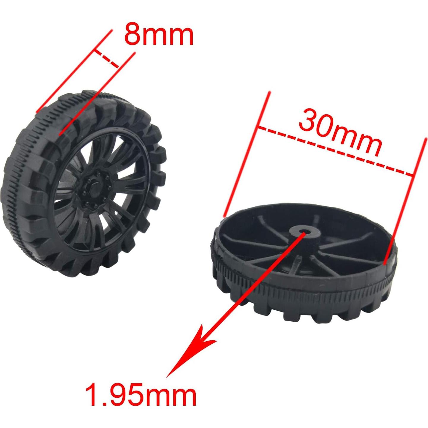 EUDAX 300 Ruedas de Plástico 30mm y 150 Ejes STEM 2mm