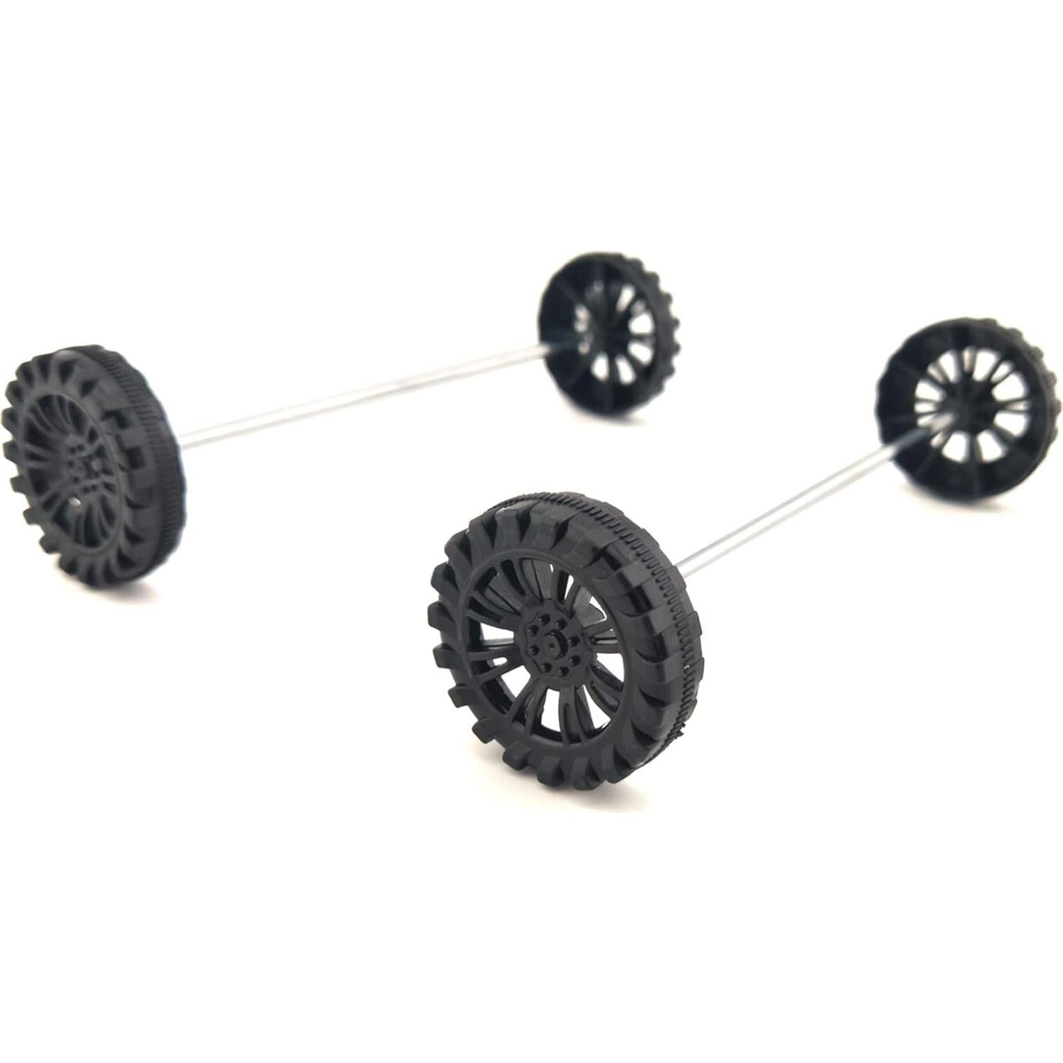 EUDAX 300 Ruedas de Plástico 30mm y 150 Ejes STEM 2mm