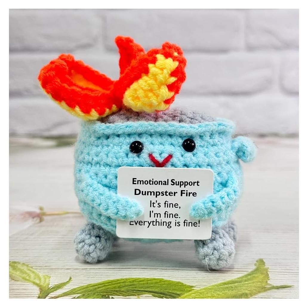 Fuego de Basura de Soporte Emocional RovyFota Azul Tejido