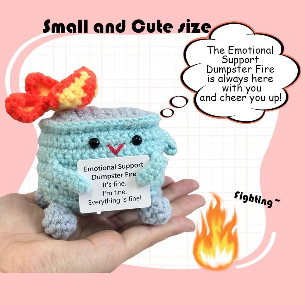 Fuego de Basura de Soporte Emocional RovyFota Azul Tejido