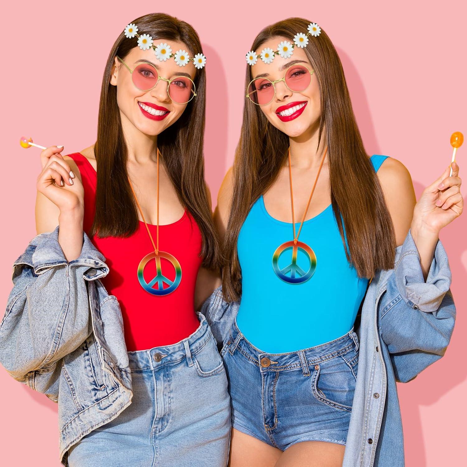 Conjunto de Accesorios de Disfraz Hippie NEBURORA 60s 70s
