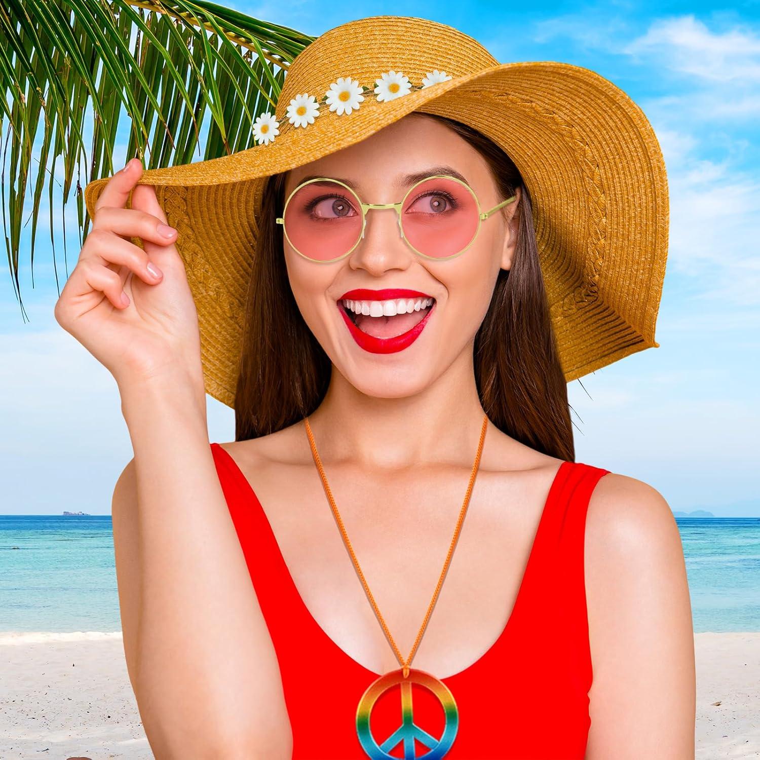 Conjunto de Accesorios de Disfraz Hippie NEBURORA 60s 70s