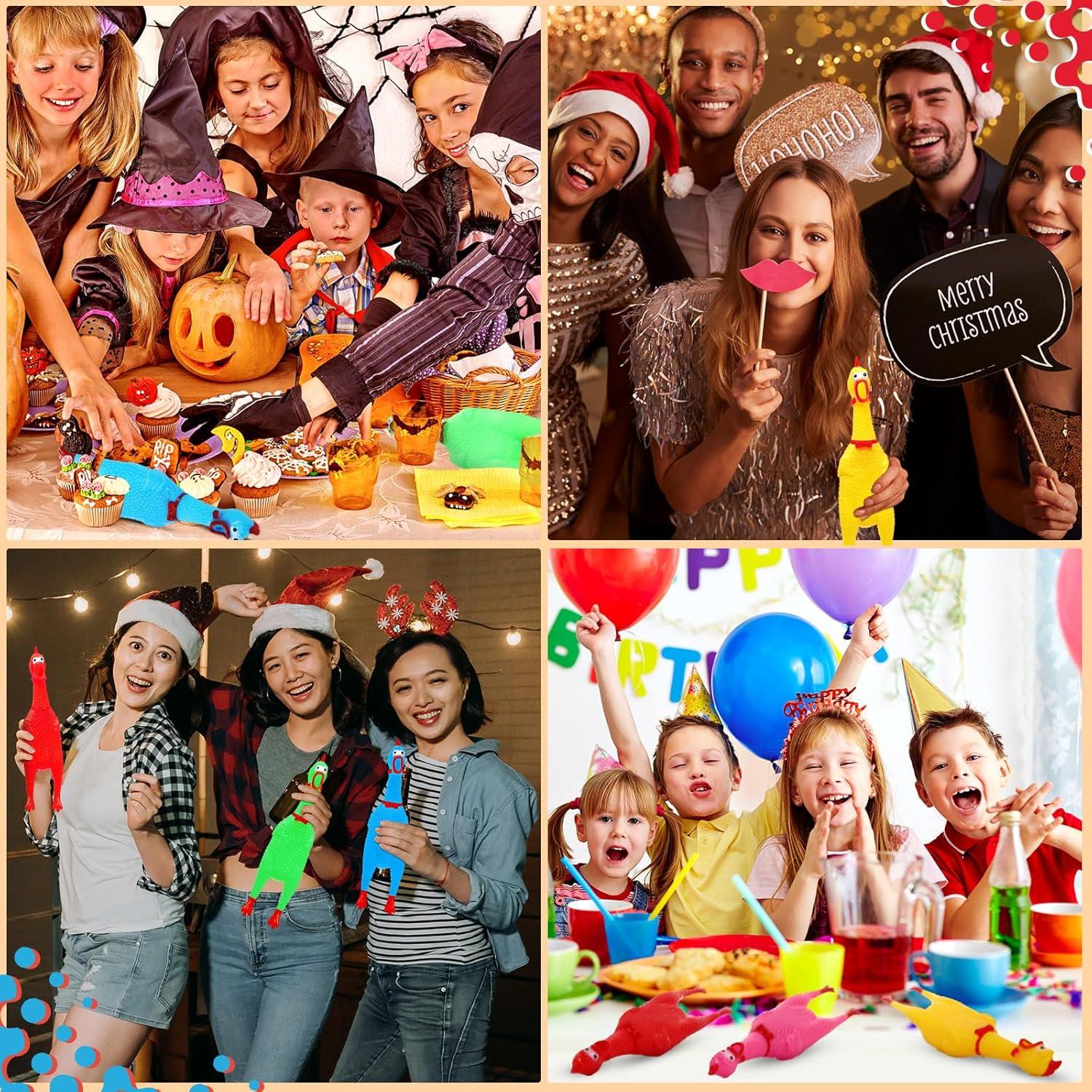 Juguete de Pollo Gritador de Goma Honoson 32 Pcs 30.48 cm