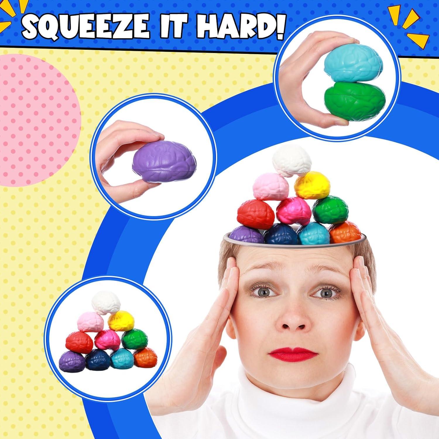 40 Pelotas Antiestrés Cerebrales Kasyat 7.1 cm Coloridas